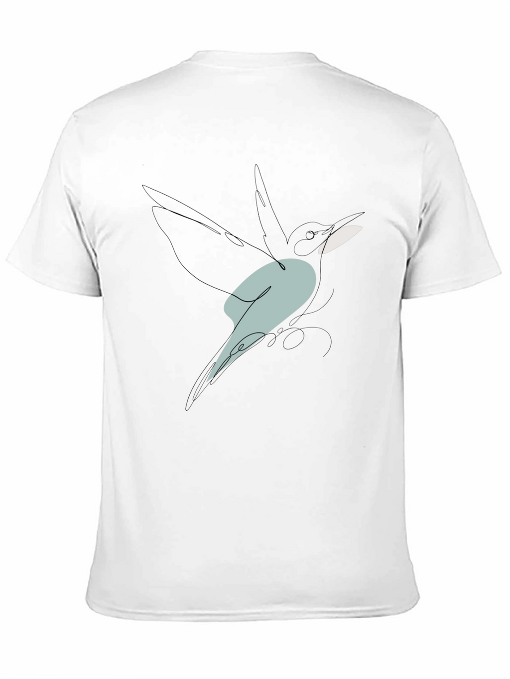 Abstract Bird Line Art Graphic Tee - Black