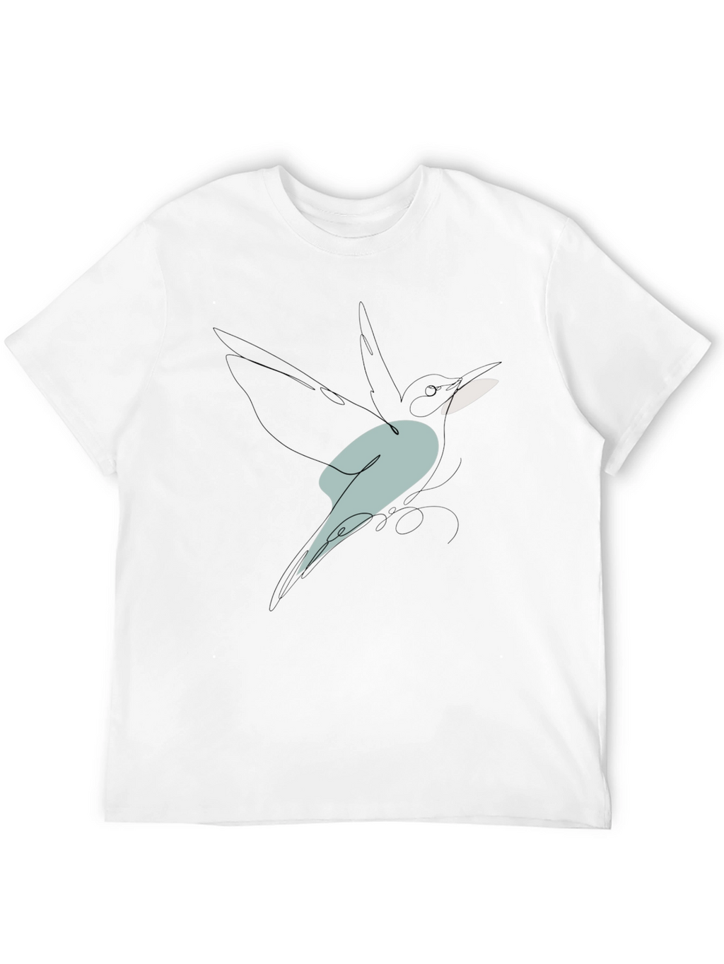Abstract Bird Line Art Graphic Tee - Black
