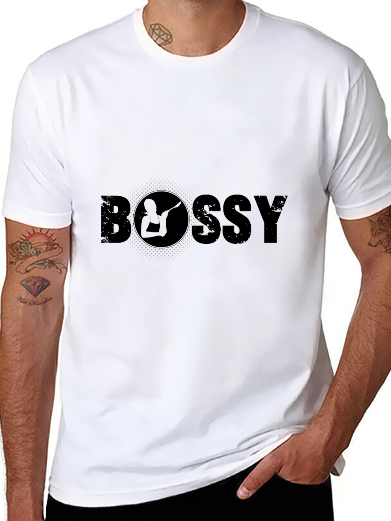 Bossy Graphic Tee - Cool Design Black T-Shirt
