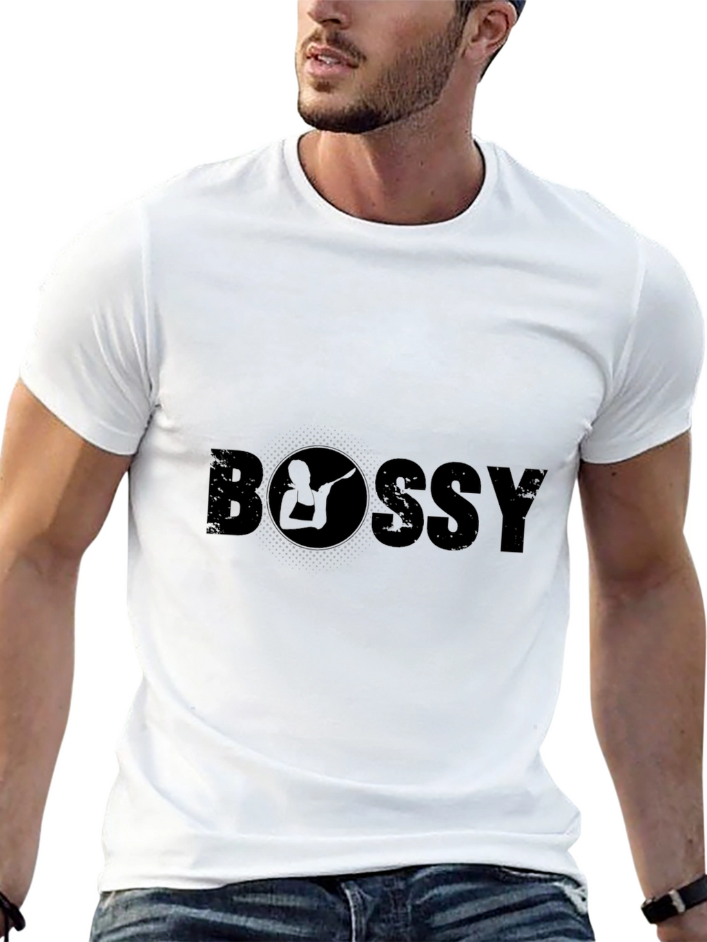 Bossy Graphic Tee - Cool Design Black T-Shirt