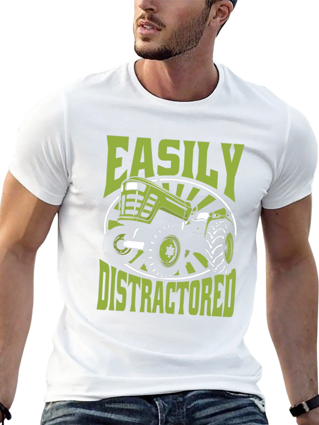 Easily Distractored Tractor Graphic Tee