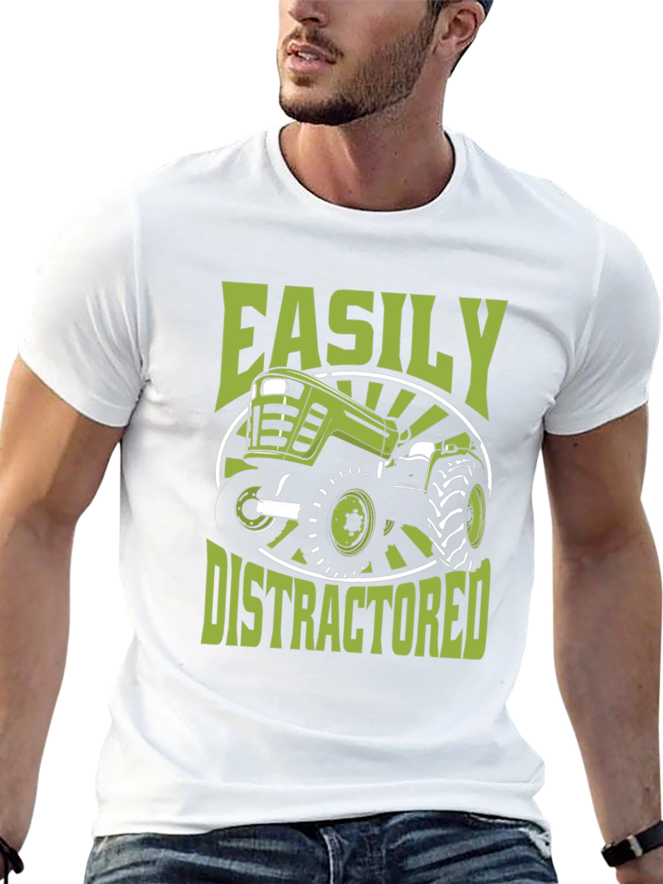 Easily Distractored Tractor Graphic Tee