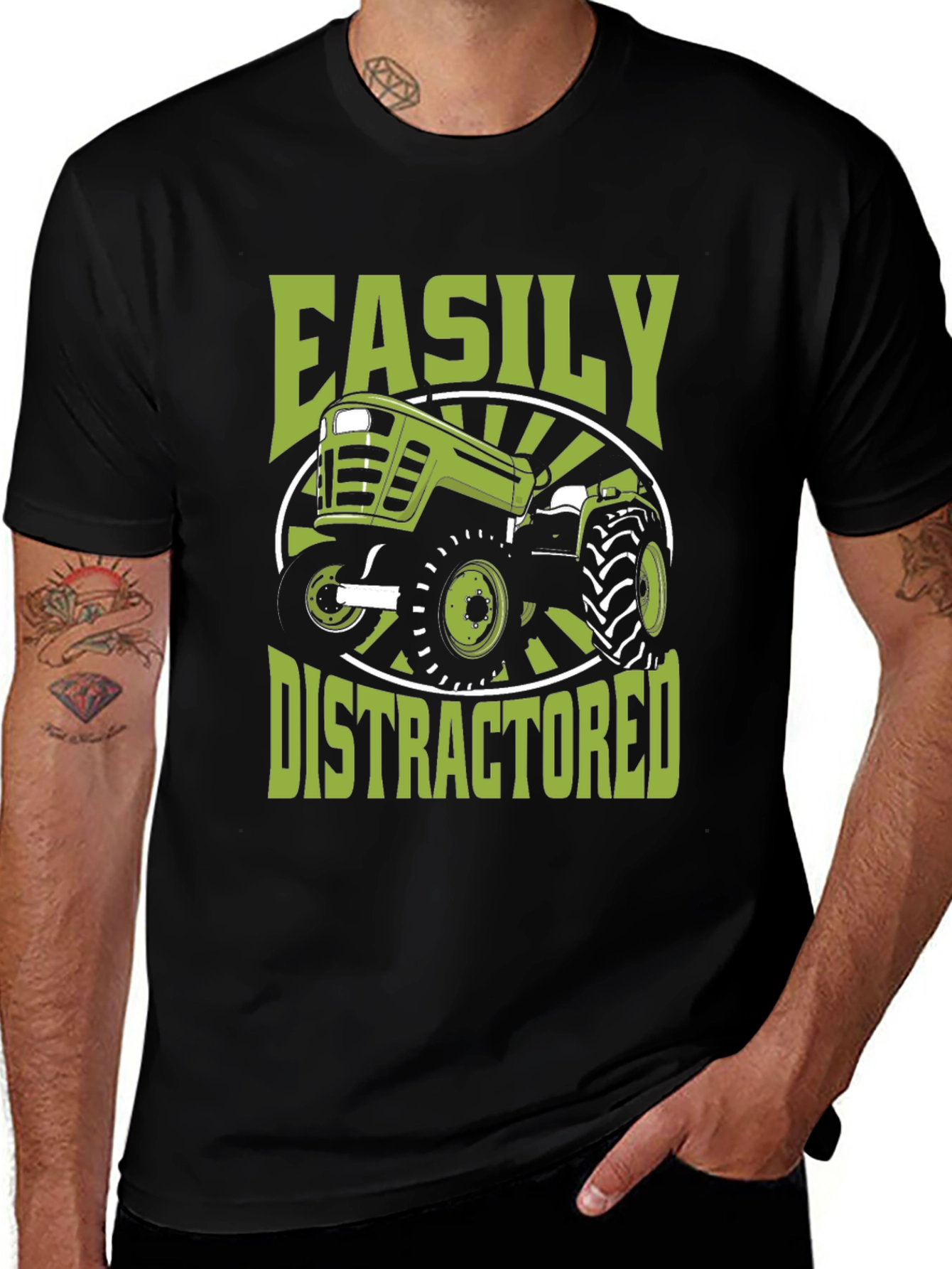 Easily Distractored Tractor Graphic Tee