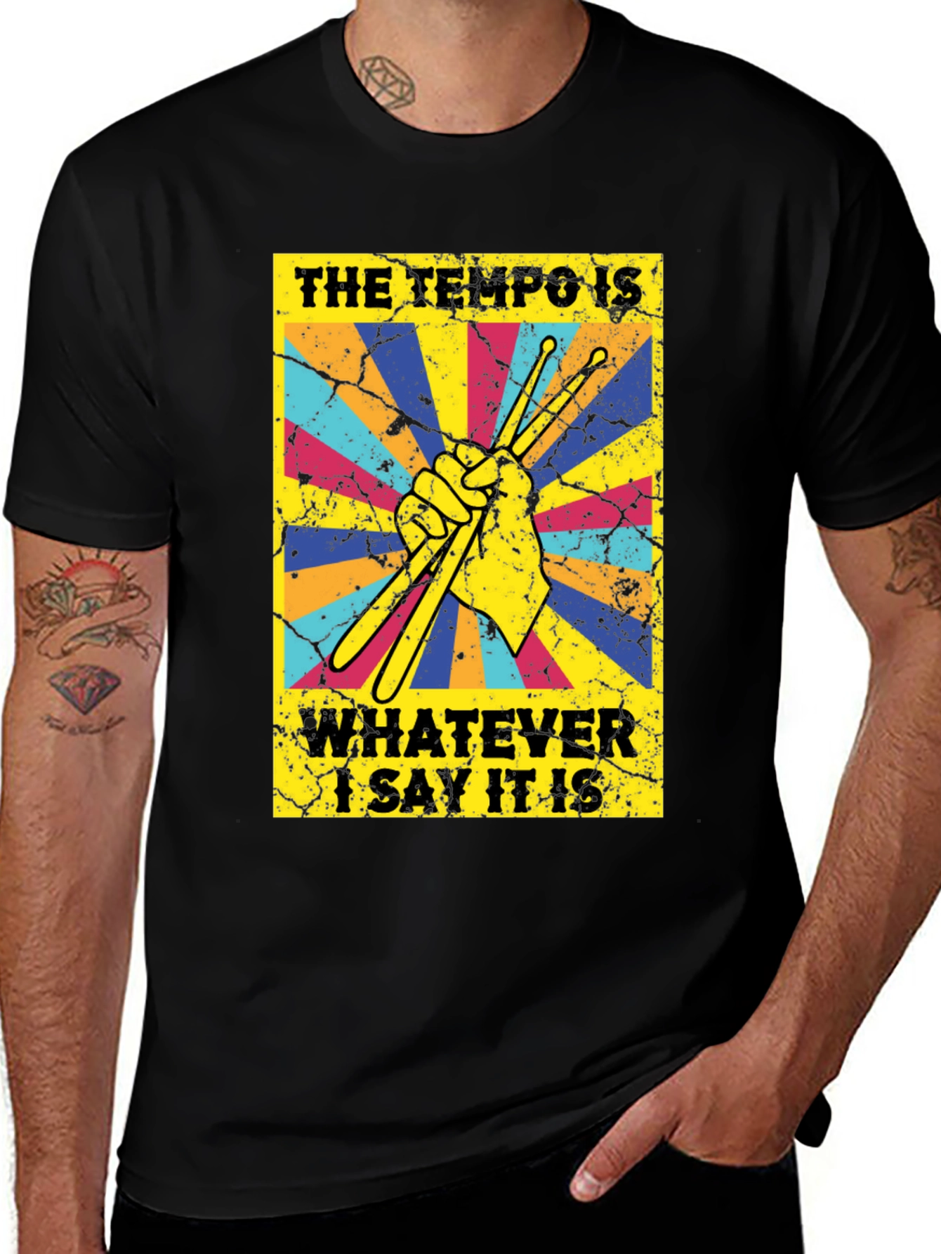 Tempo Drummer T-Shirt - Funny Musician Tee