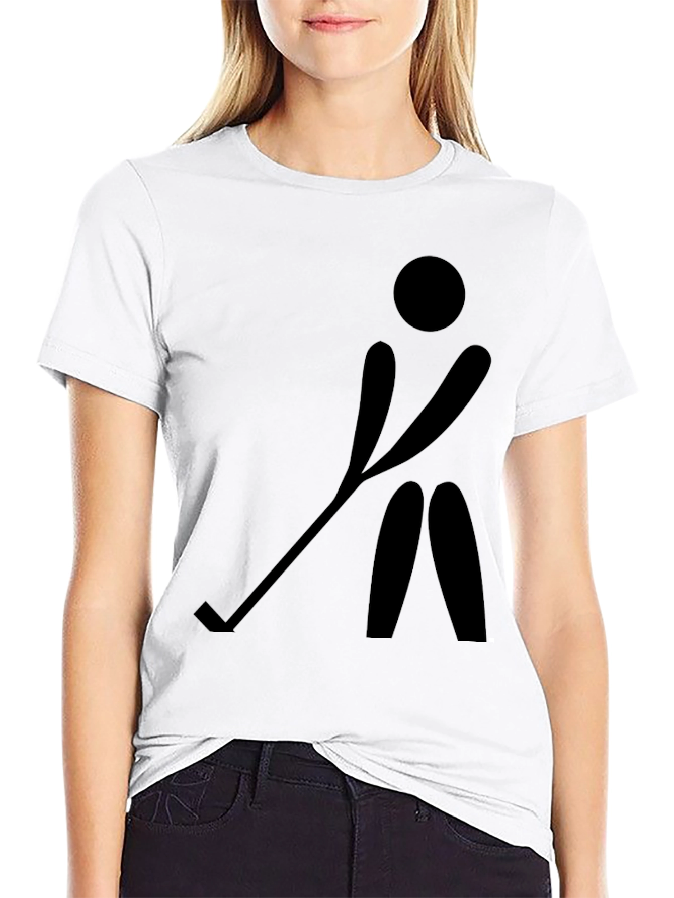 Hockey Player Silhouette Black T-Shirt