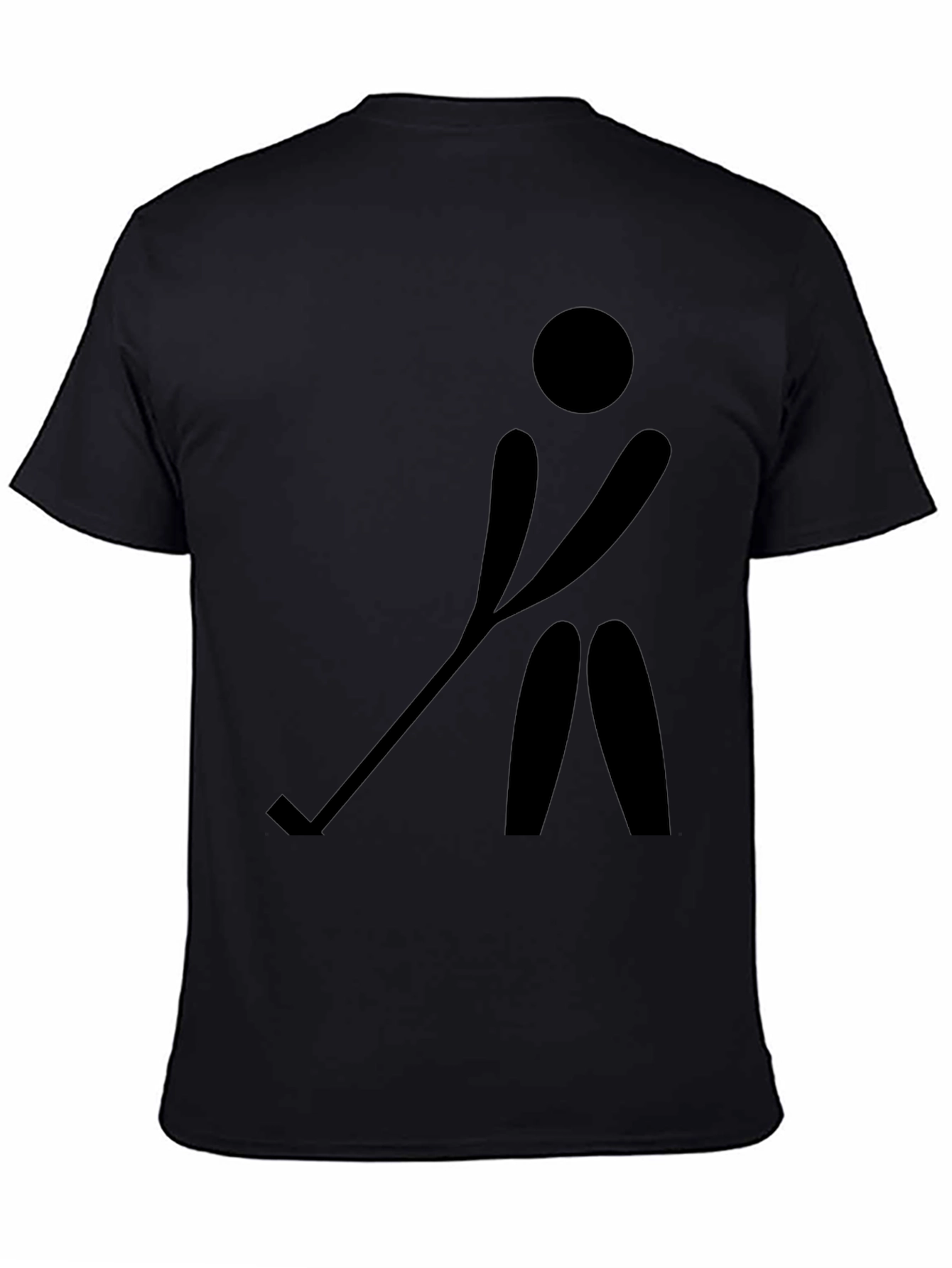 Hockey Player Silhouette Black T-Shirt