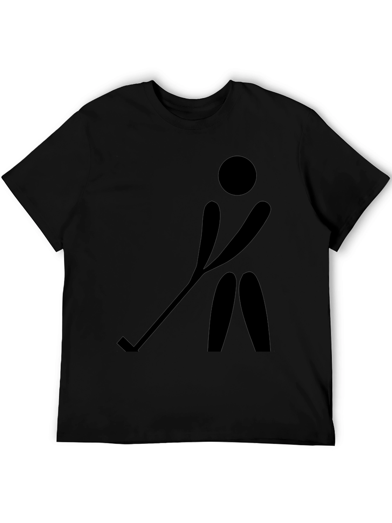 Hockey Player Silhouette Black T-Shirt