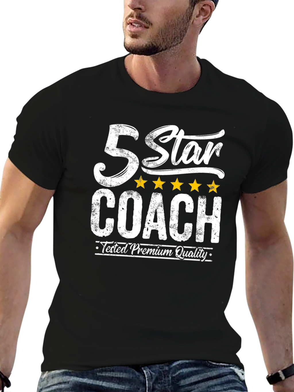 5 Star Coach Premium Black T-Shirt
