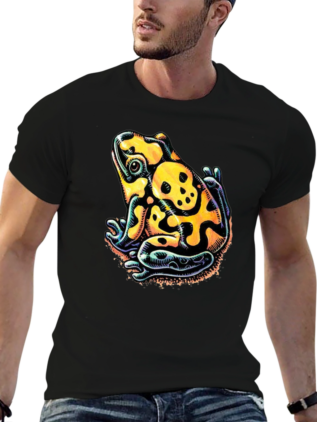 Skull Frog Graphic Tee - Mens Black T-Shirt