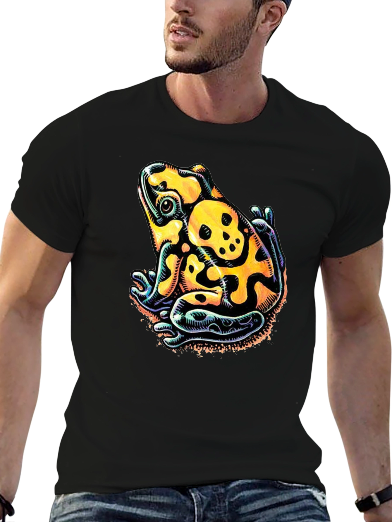 Skull Frog Graphic Tee - Mens Black T-Shirt