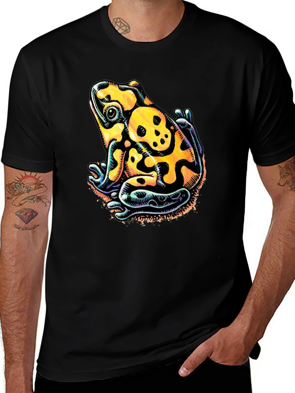 Skull Frog Graphic Tee - Mens Black T-Shirt