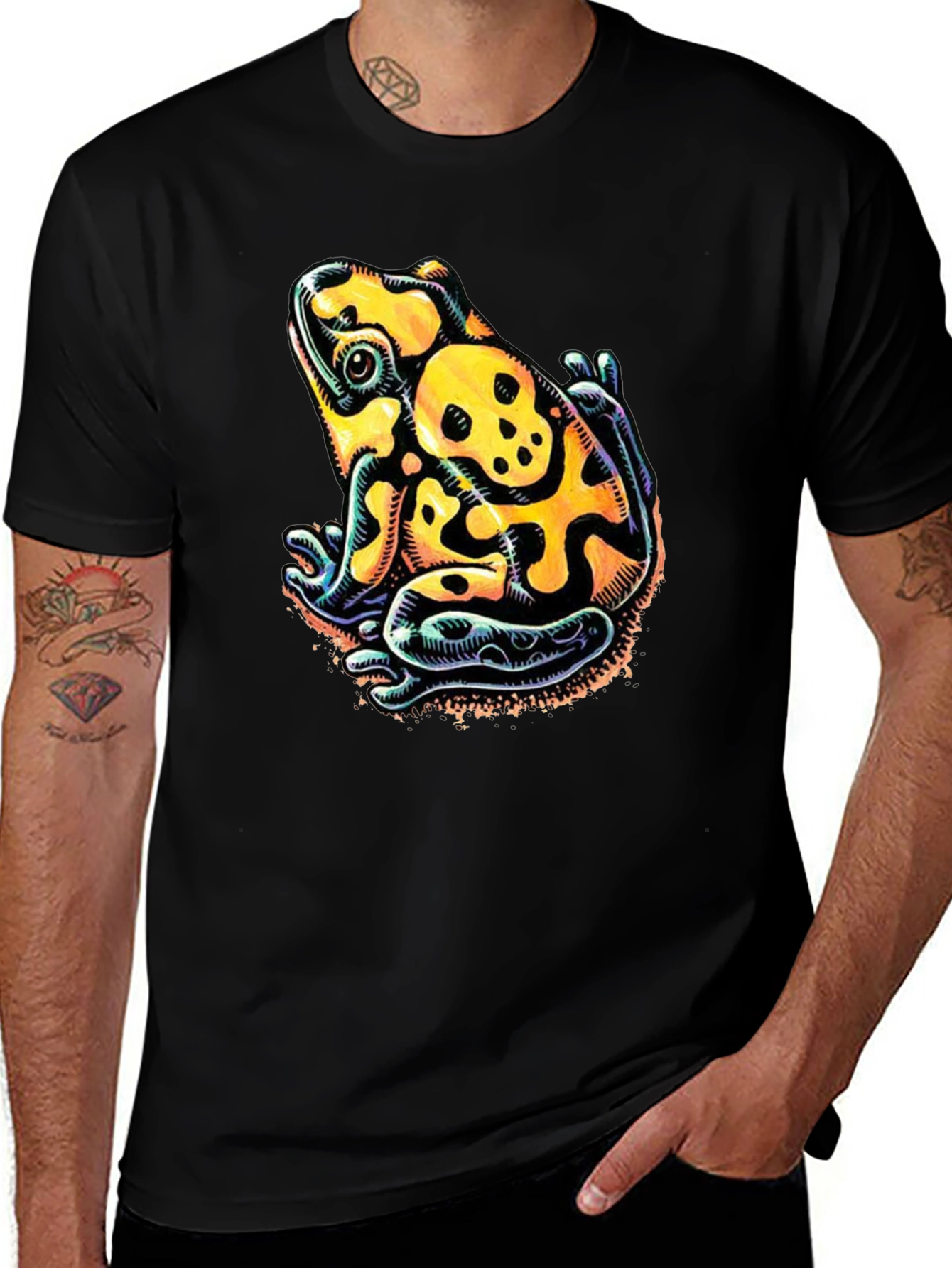 Skull Frog Graphic Tee - Mens Black T-Shirt