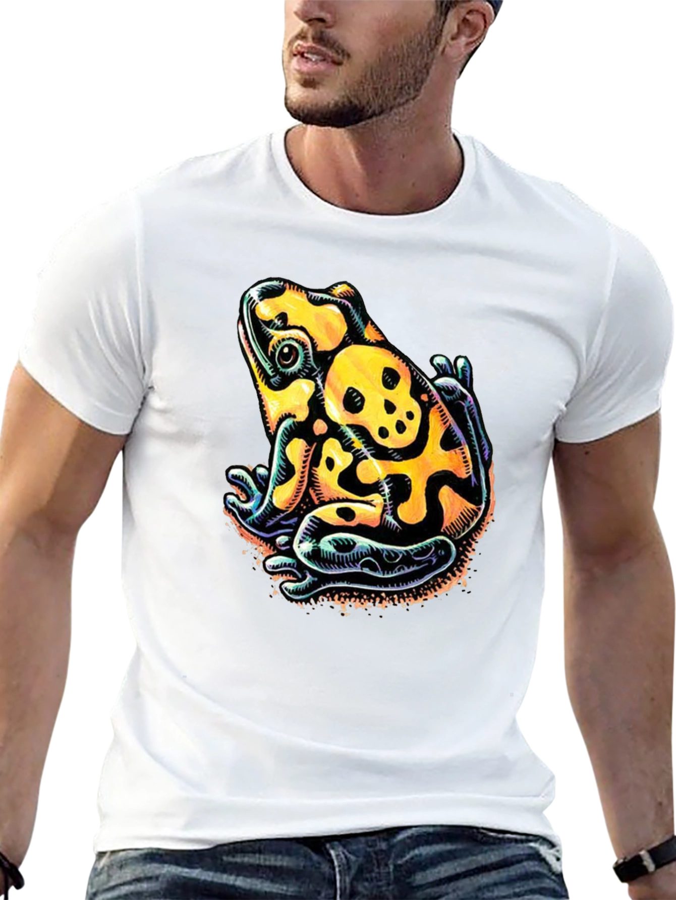Skull Frog Graphic Tee - Mens Black T-Shirt