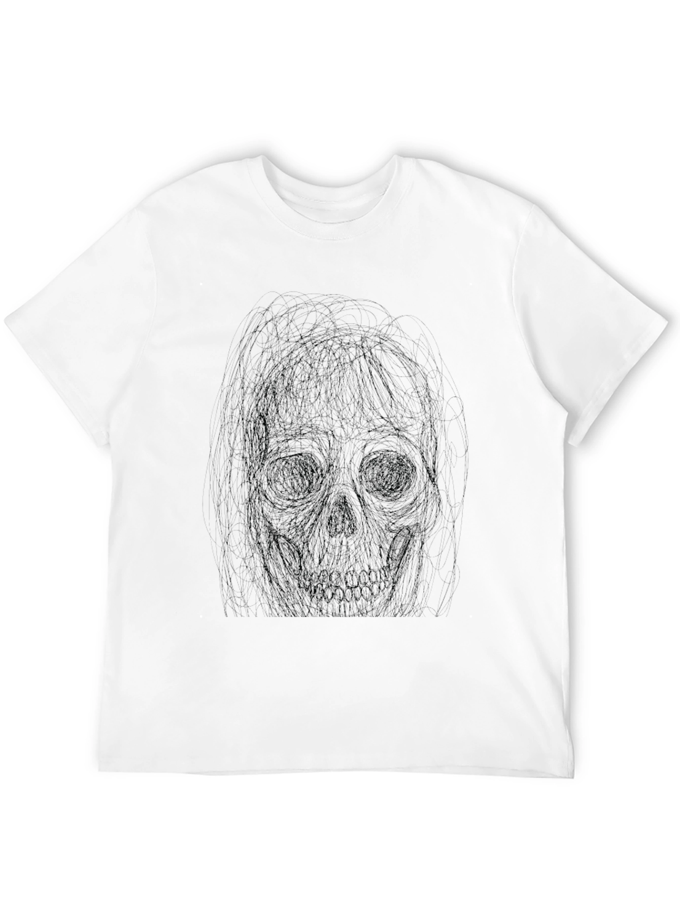 Dark Sketch Skull T-Shirt - Unique Graphic Tee