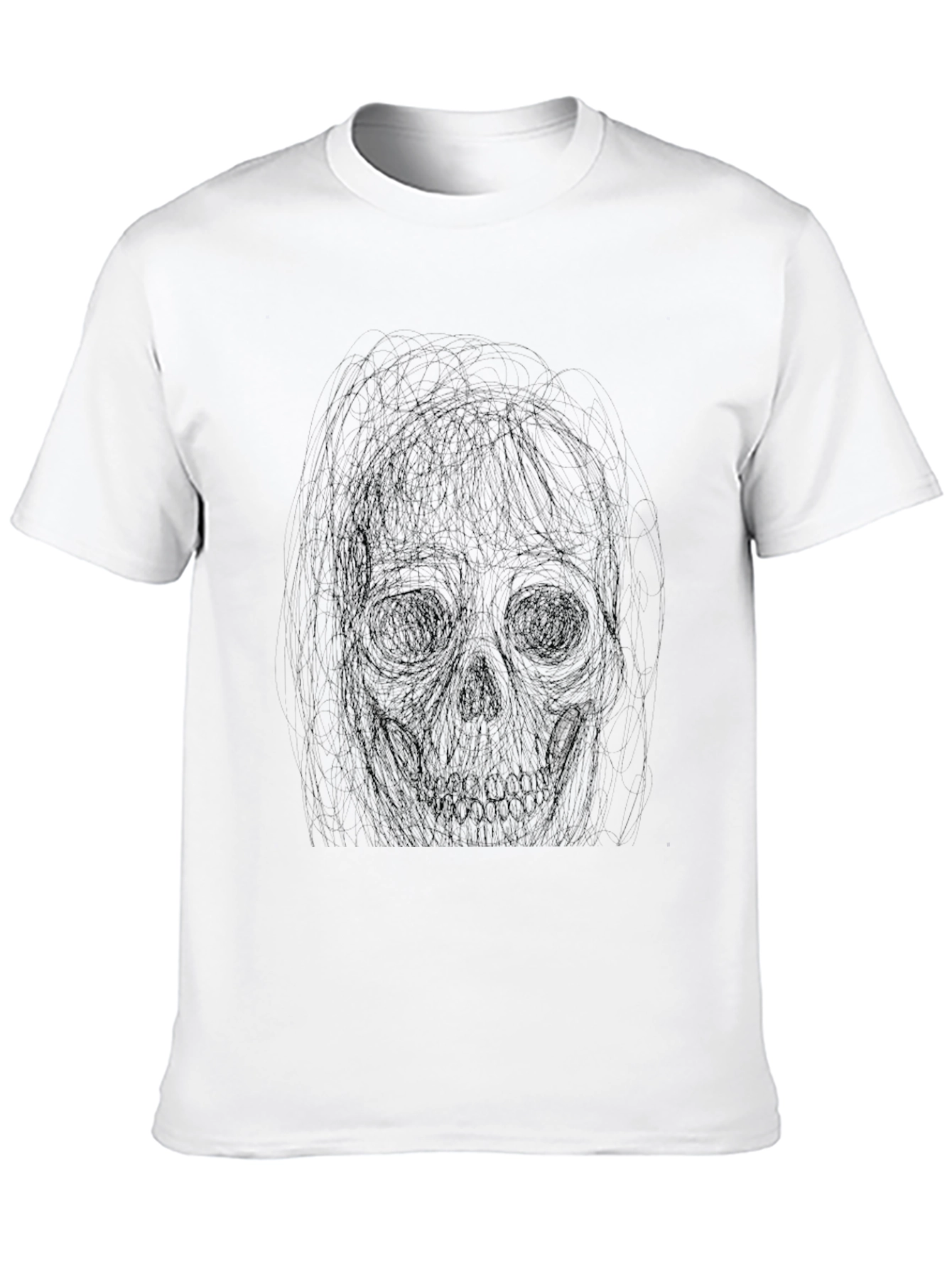 Dark Sketch Skull T-Shirt - Unique Graphic Tee