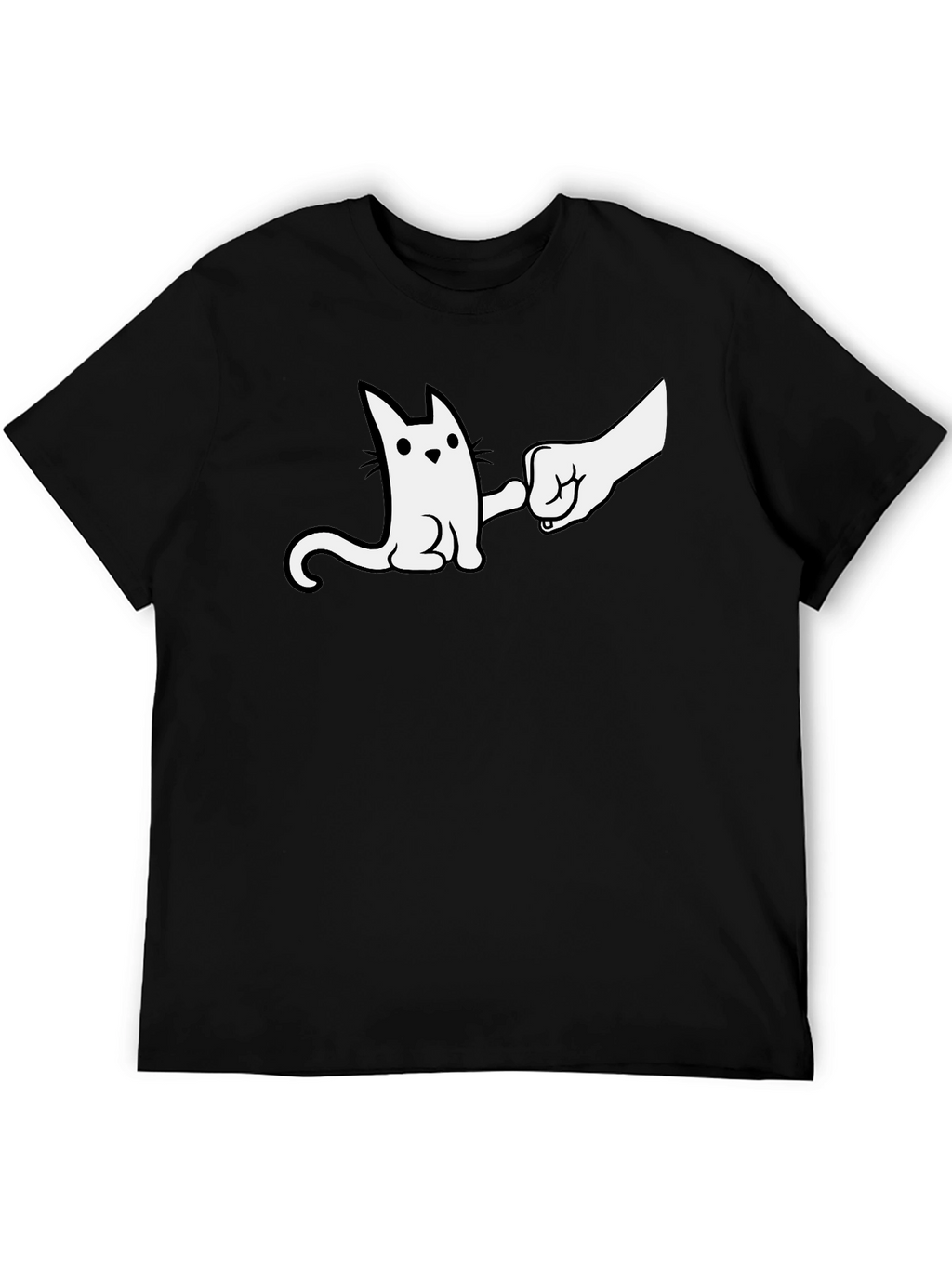 Cat Fist Bump Graphic T-Shirt - Cool & Casual