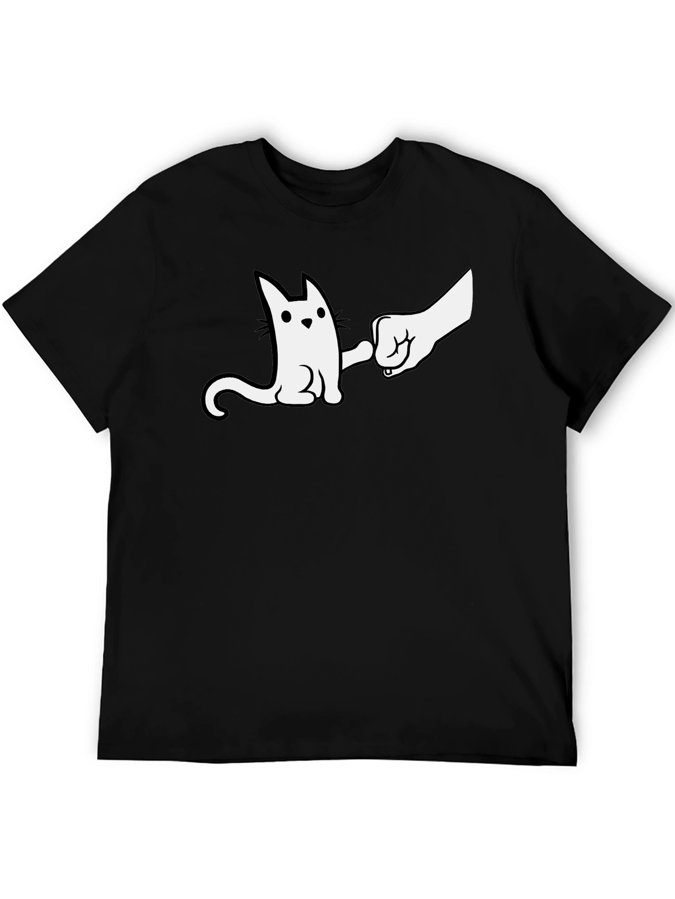Cat Fist Bump Graphic T-Shirt - Cool & Casual