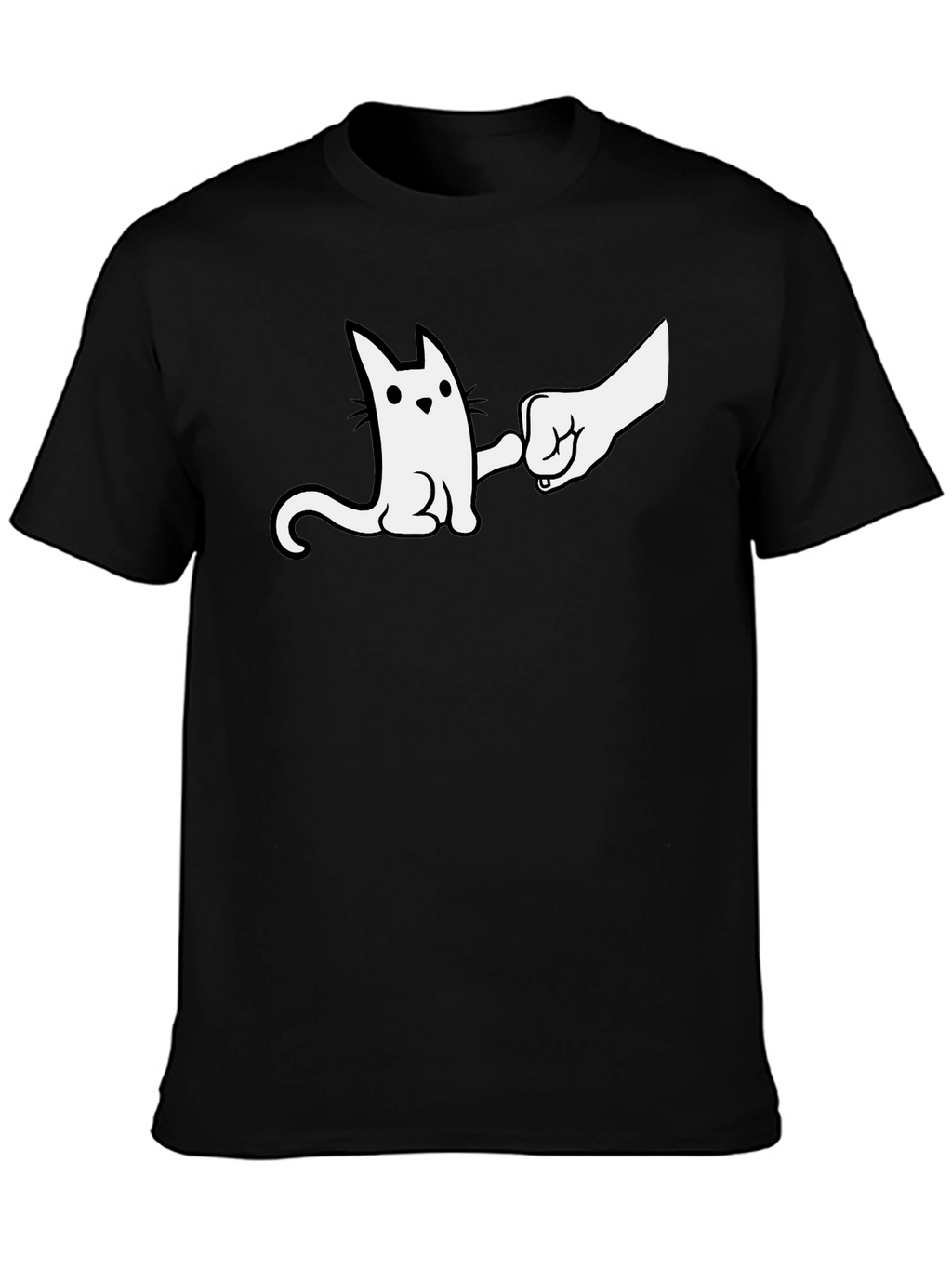 Cat Fist Bump Graphic T-Shirt - Cool & Casual