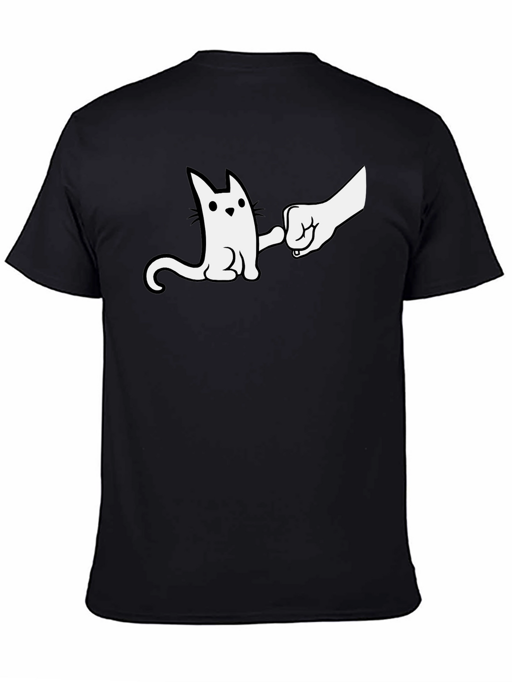 Cat Fist Bump Graphic T-Shirt - Cool & Casual