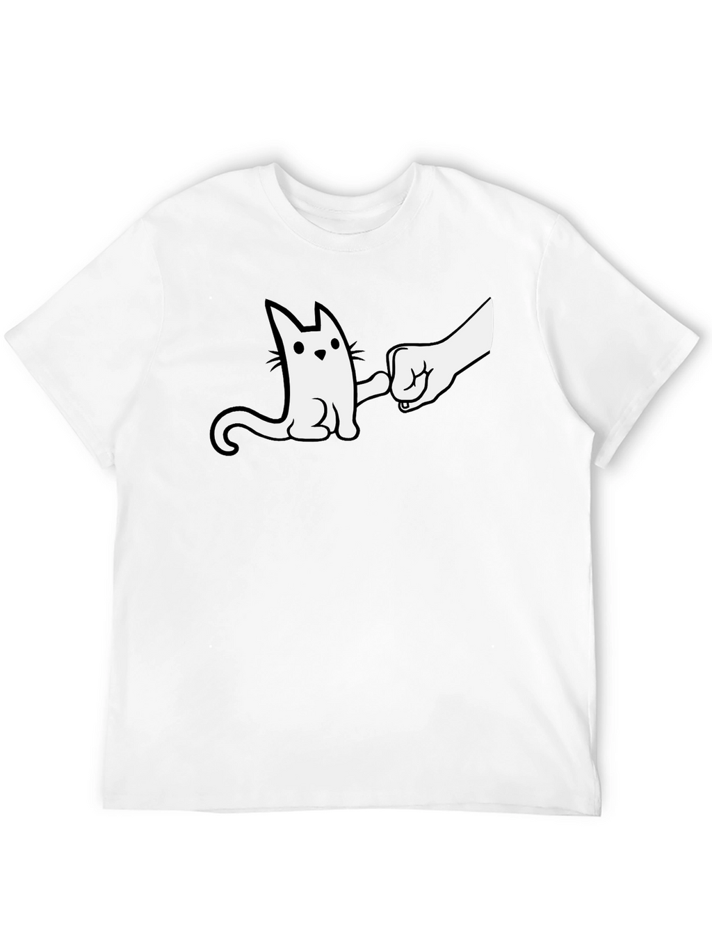 Cat Fist Bump Graphic T-Shirt - Cool & Casual