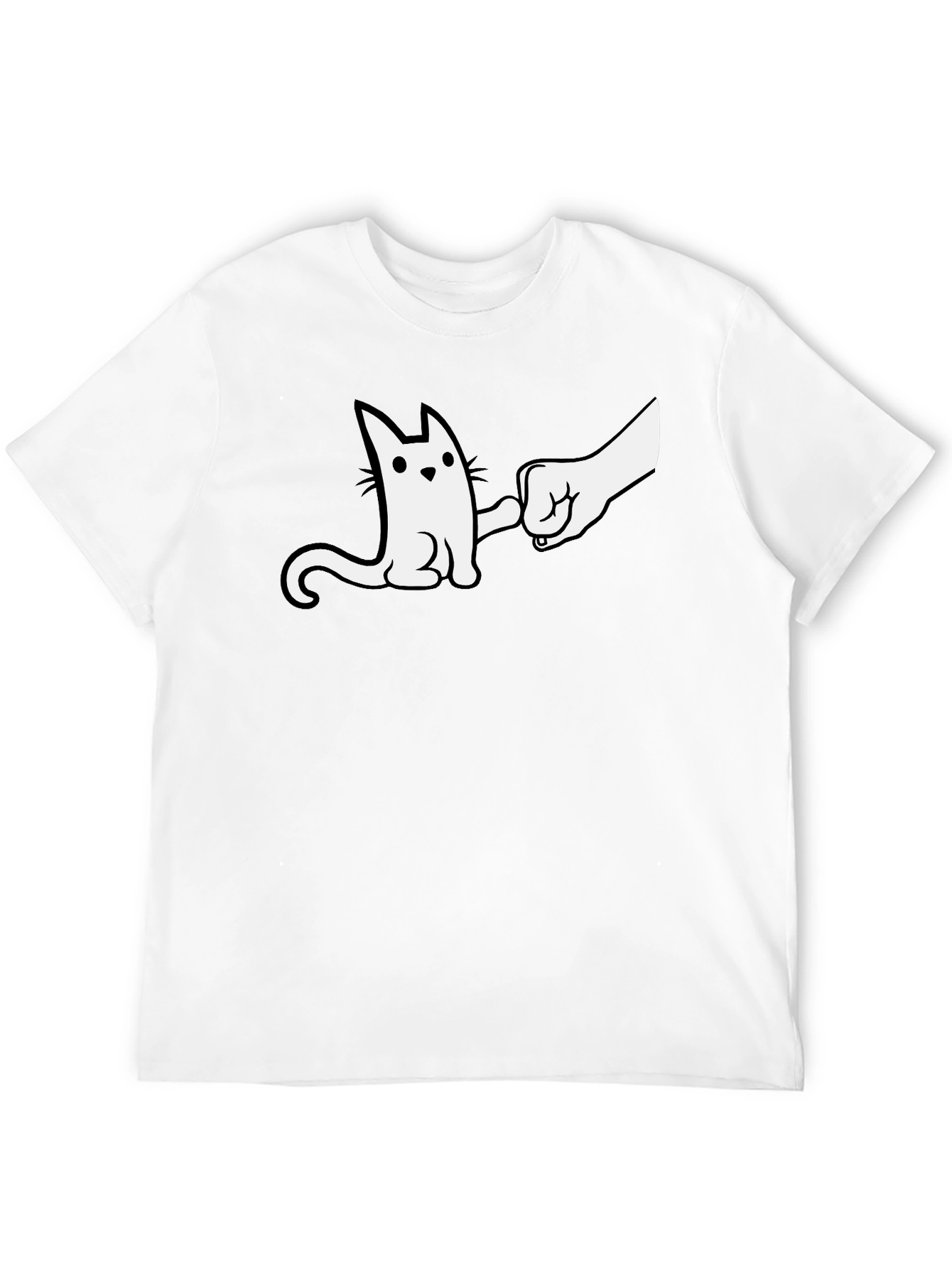 Cat Fist Bump Graphic T-Shirt - Cool & Casual