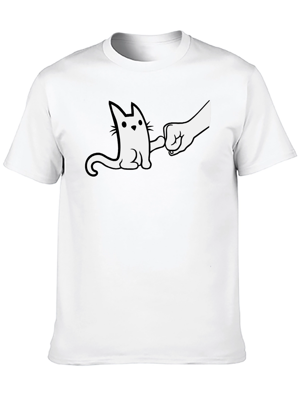 Cat Fist Bump Graphic T-Shirt - Cool & Casual