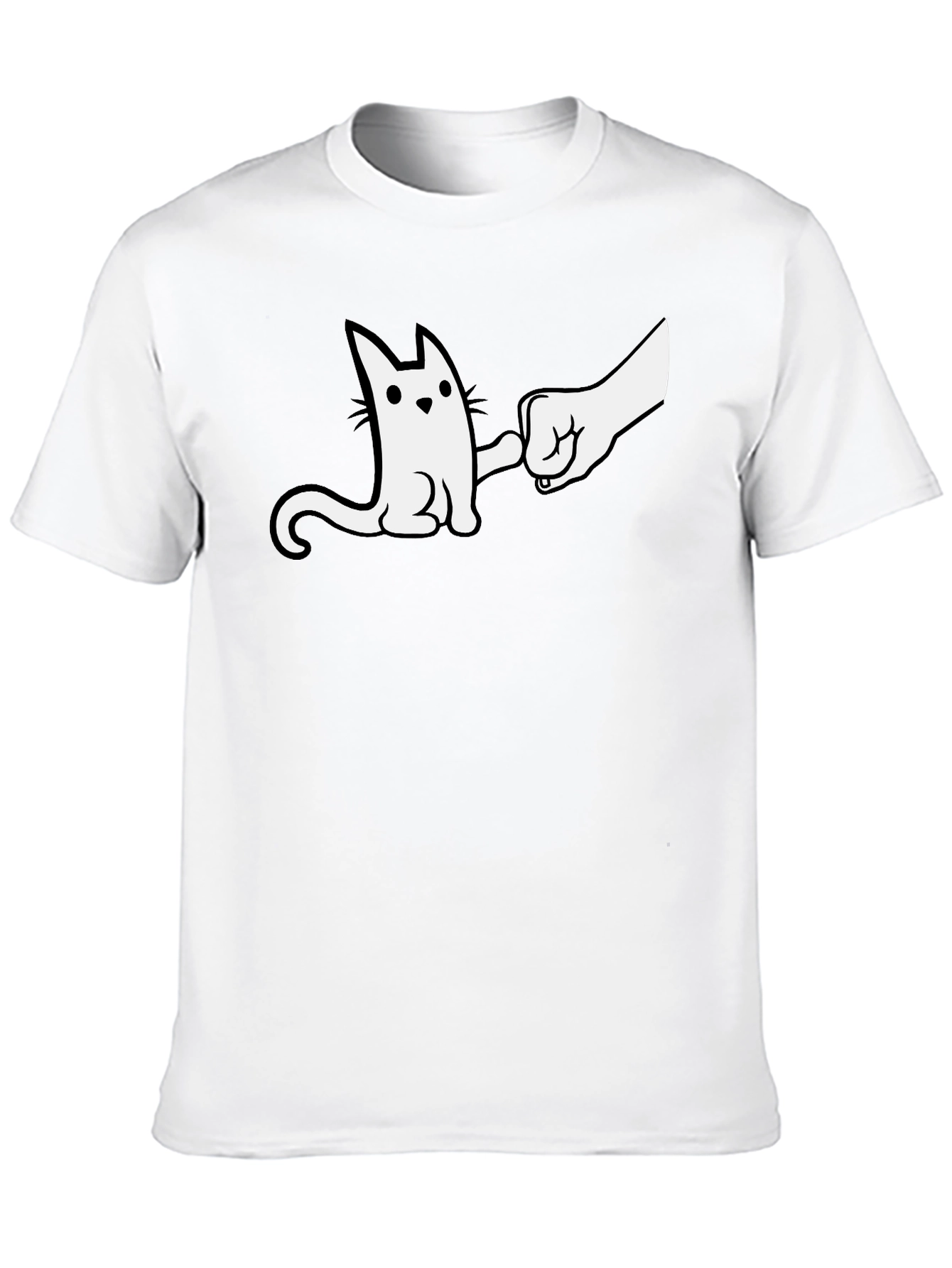 Cat Fist Bump Graphic T-Shirt - Cool & Casual