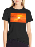 Sunrise Graphic Print Black T-Shirt