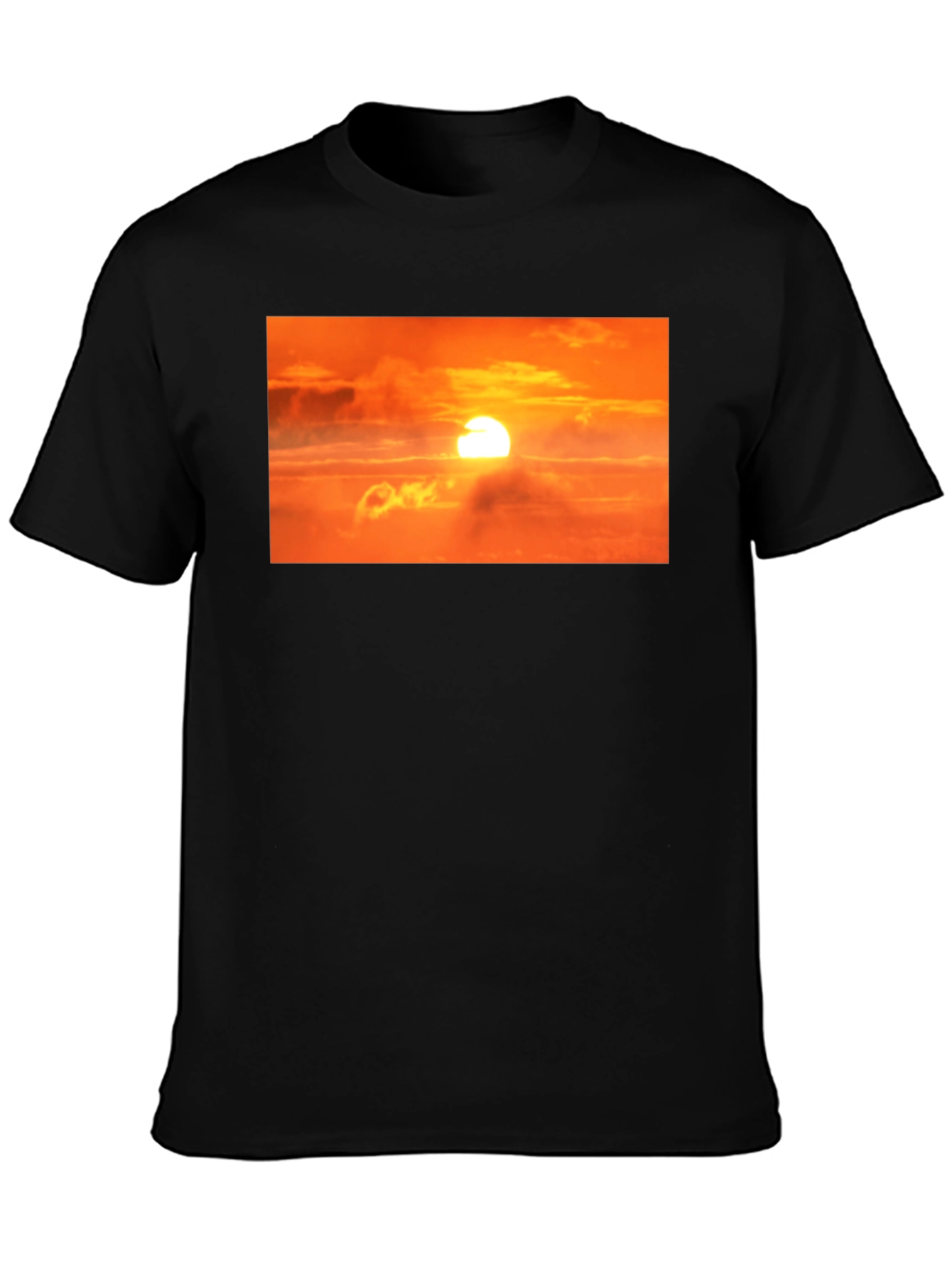 Sunrise Graphic Print Black T-Shirt