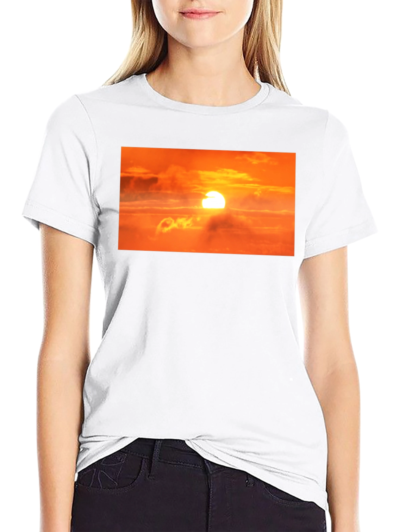 Sunrise Graphic Print Black T-Shirt