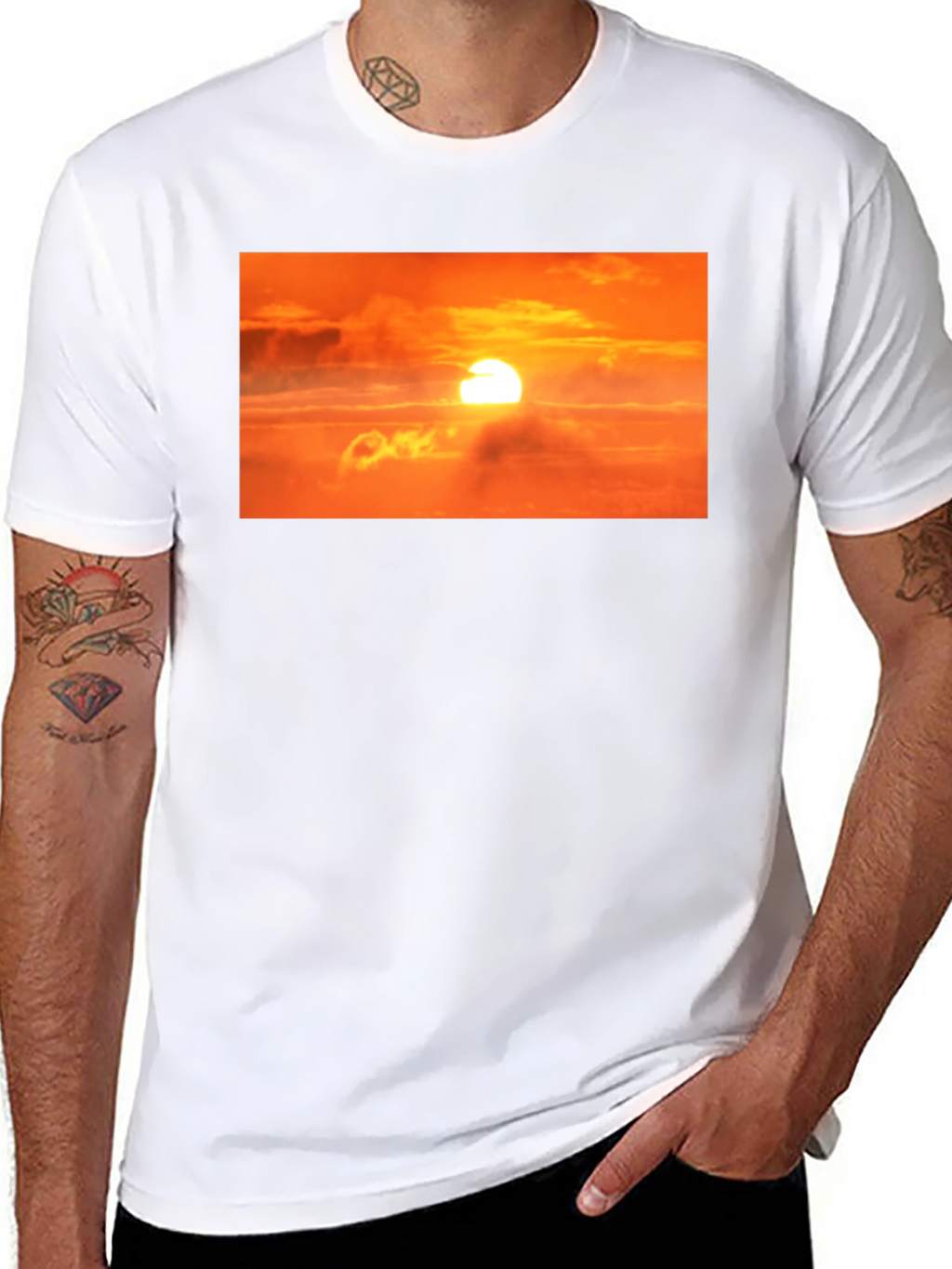 Sunrise Graphic Print Black T-Shirt