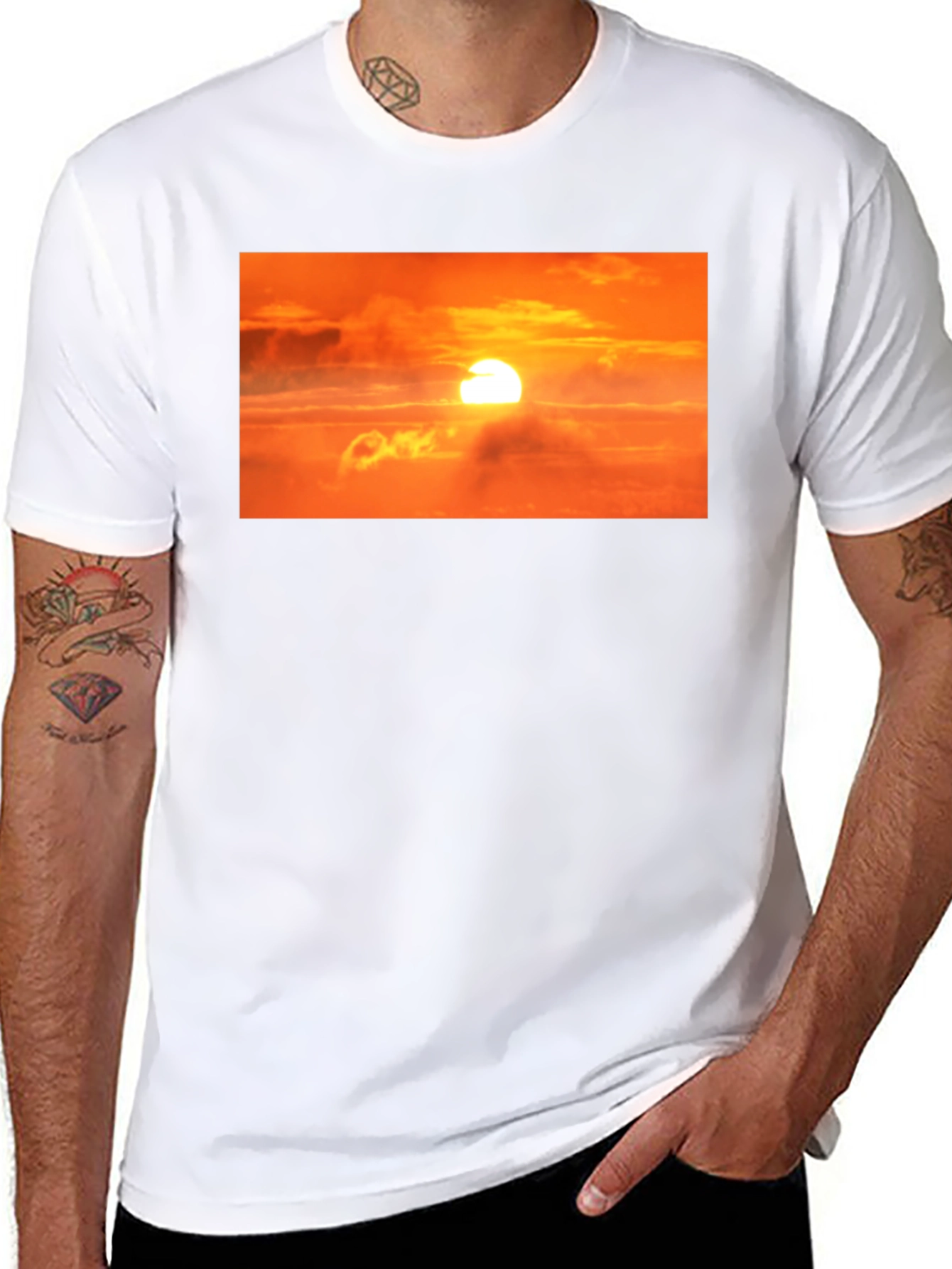Sunrise Graphic Print Black T-Shirt