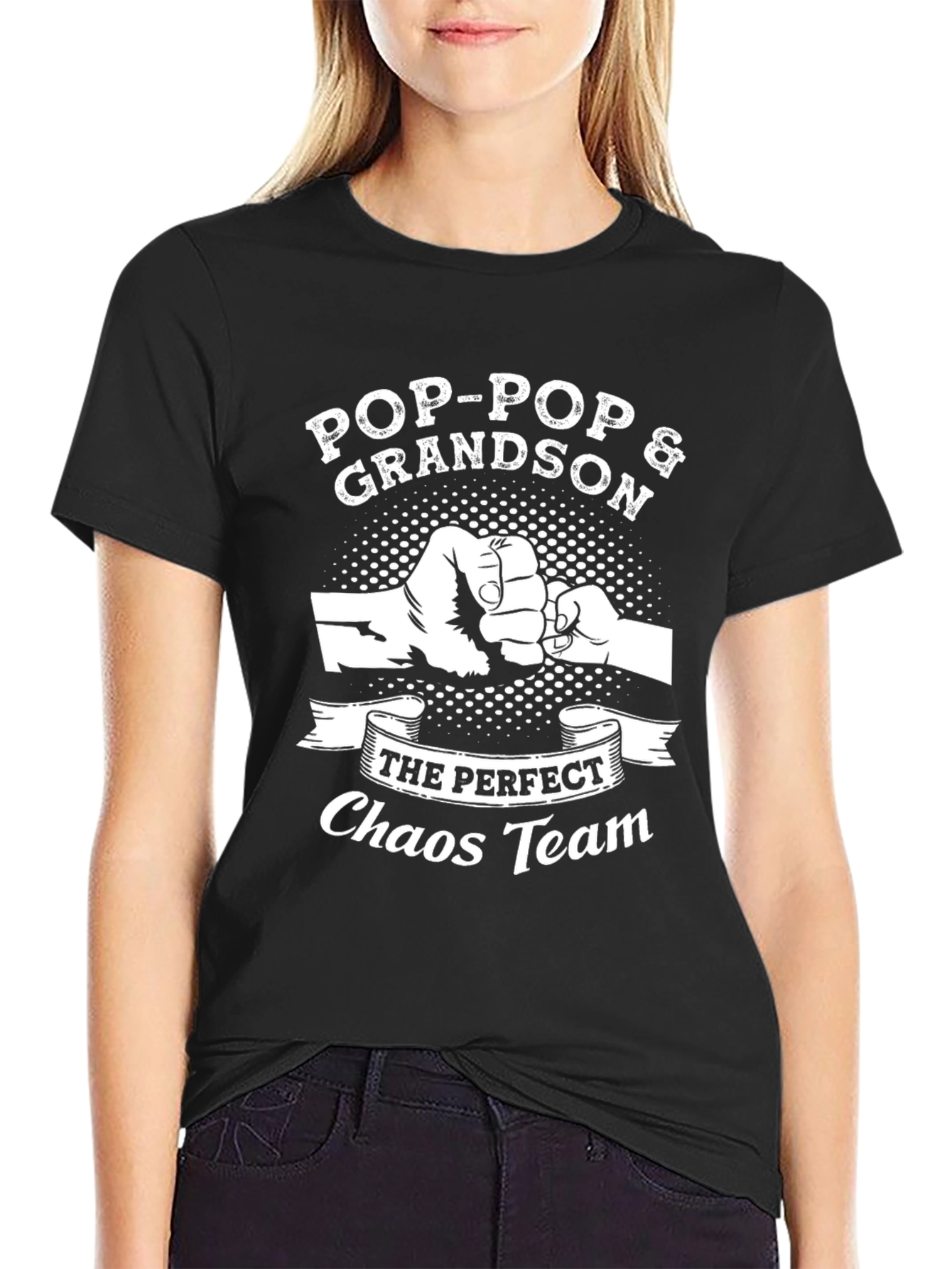 Pop-Pop & Grandson Chaos Team Black T-Shirt