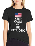 Keep Calm Patriotic USA Flag Graphic T-Shirt