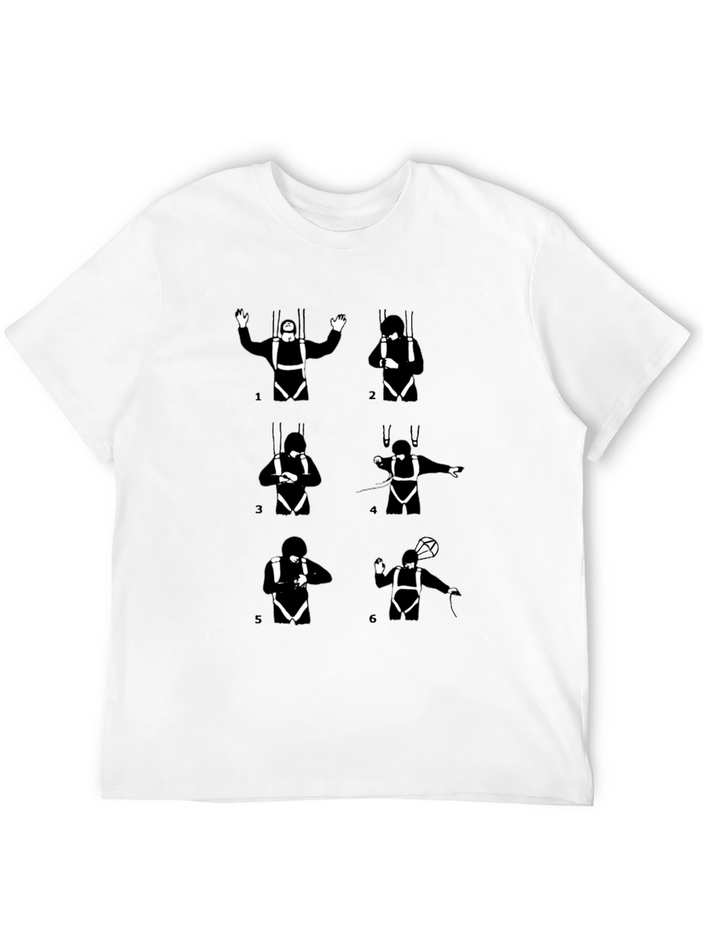 Skydiving Steps Black T-Shirt