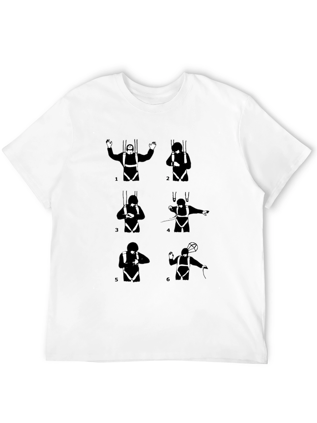 Skydiving Steps Black T-Shirt