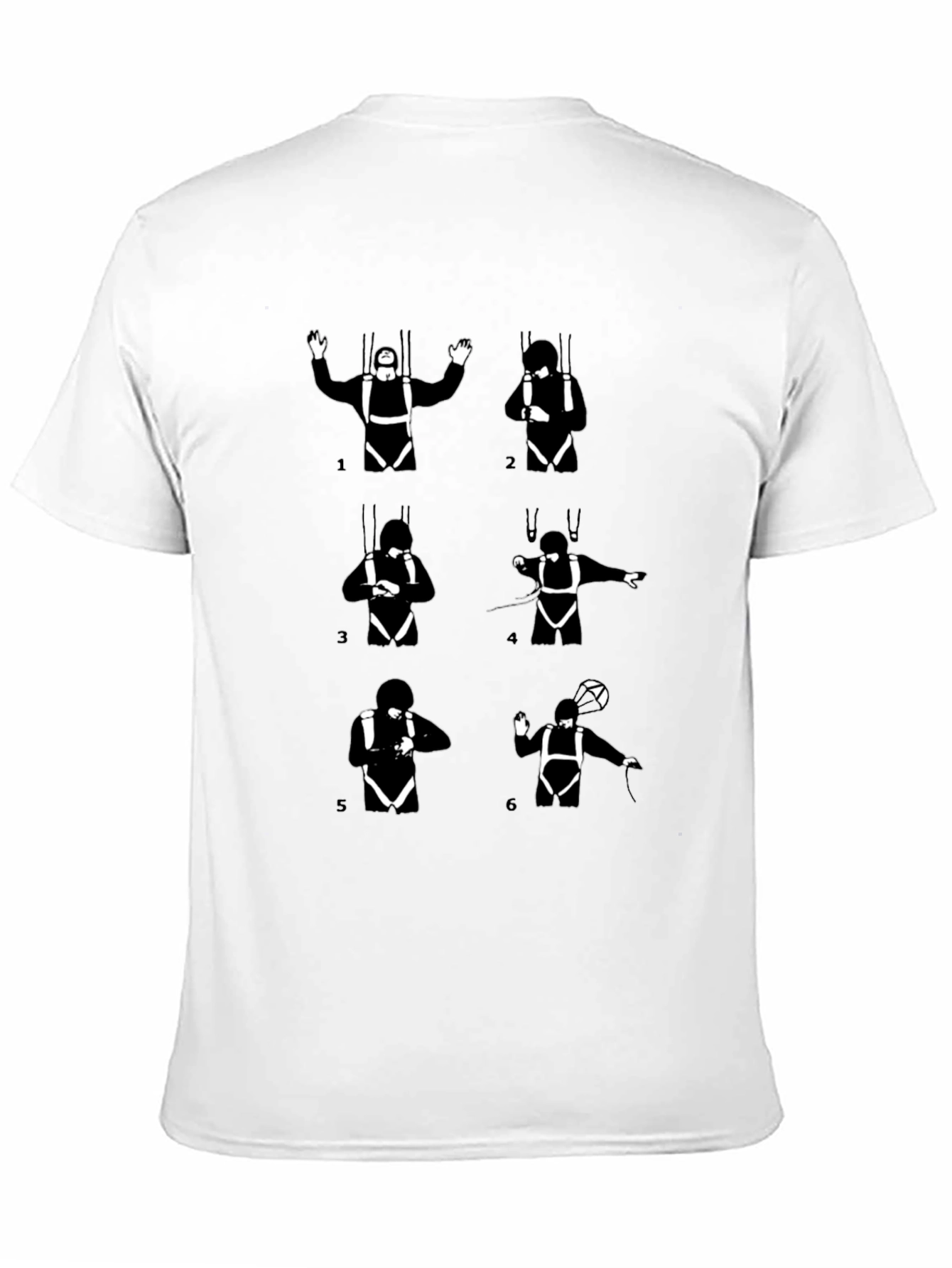 Skydiving Steps Black T-Shirt