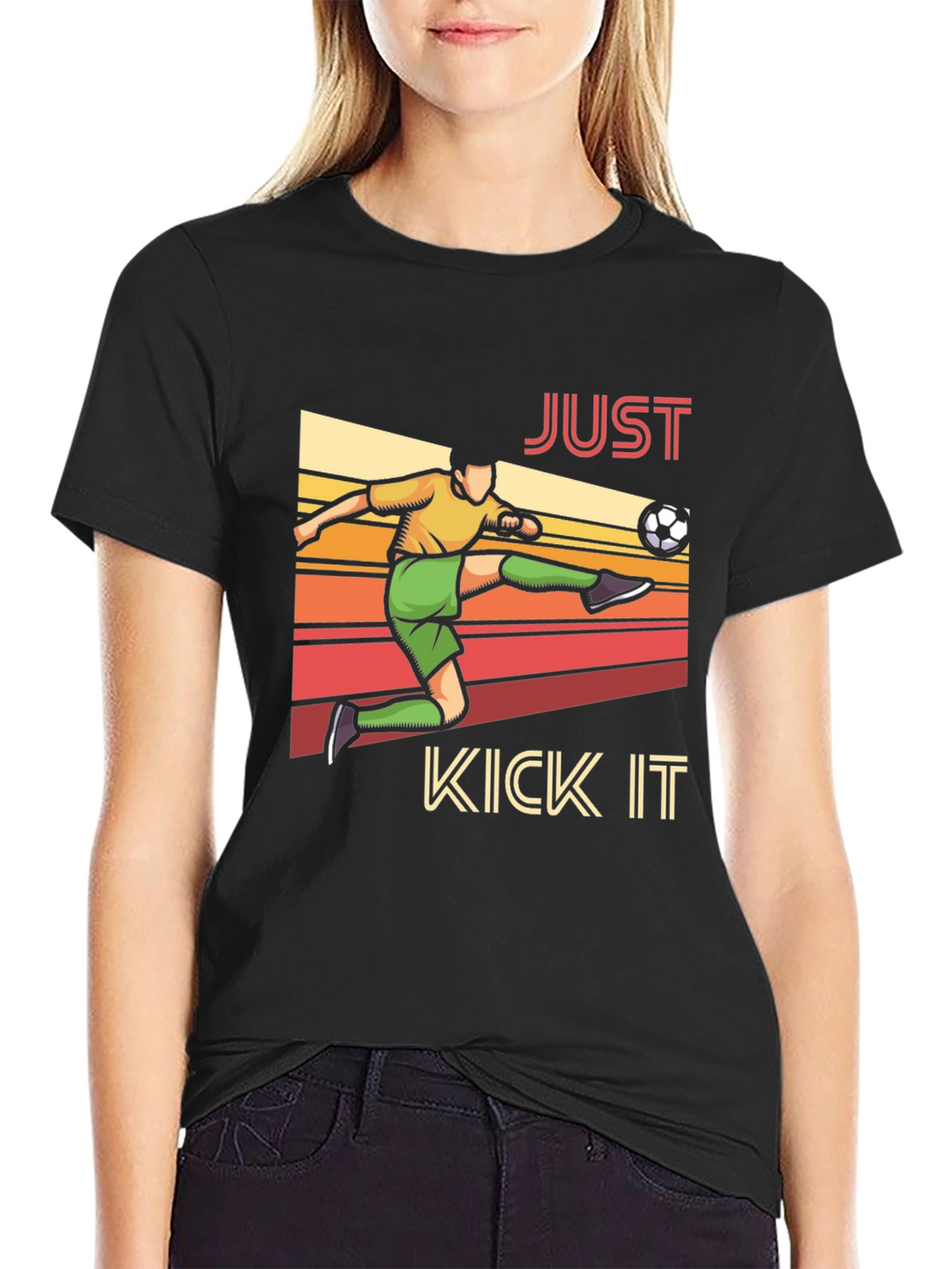Just Kick It T-Shirt - Soccer Player Design