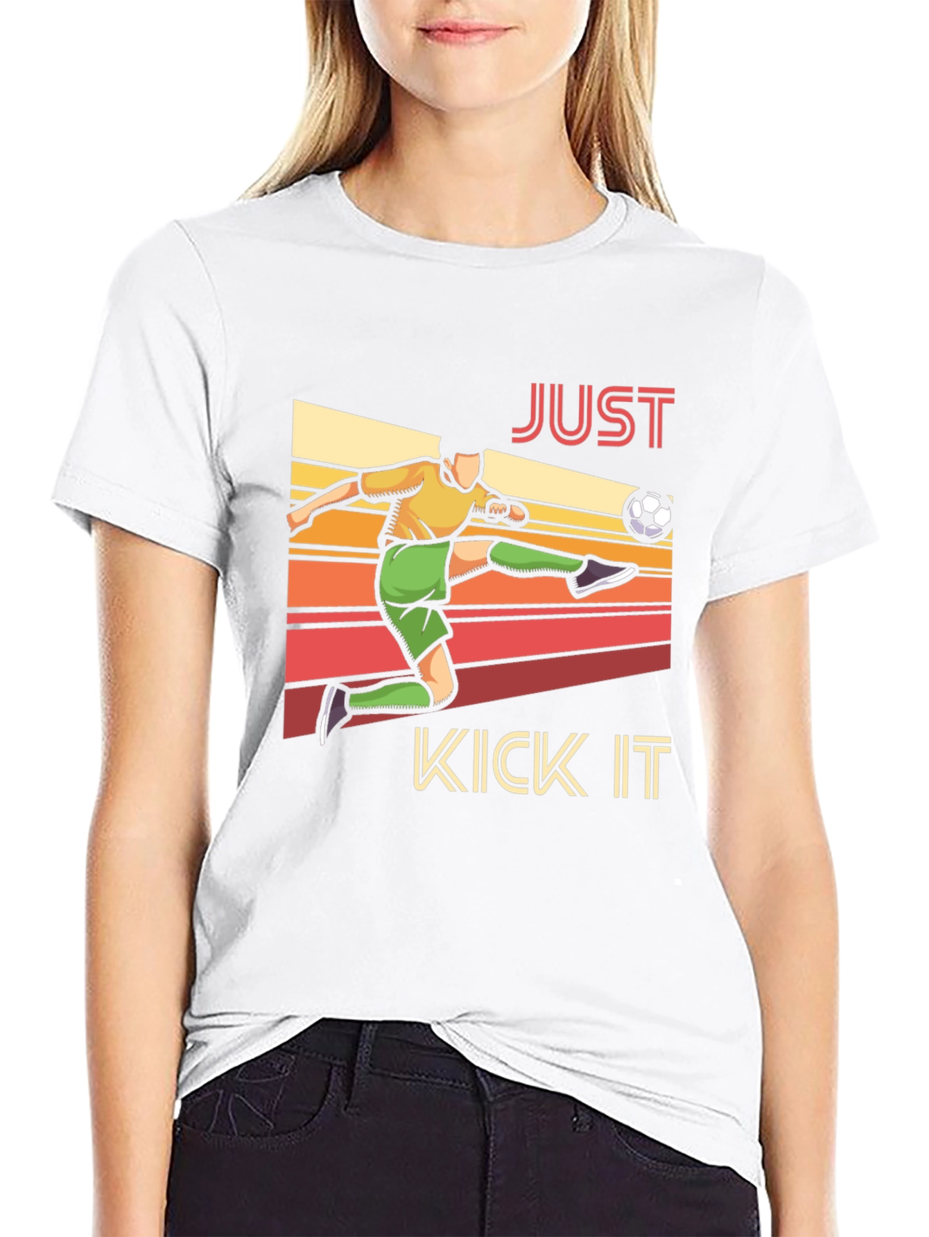 Just Kick It T-Shirt - Soccer Player Design