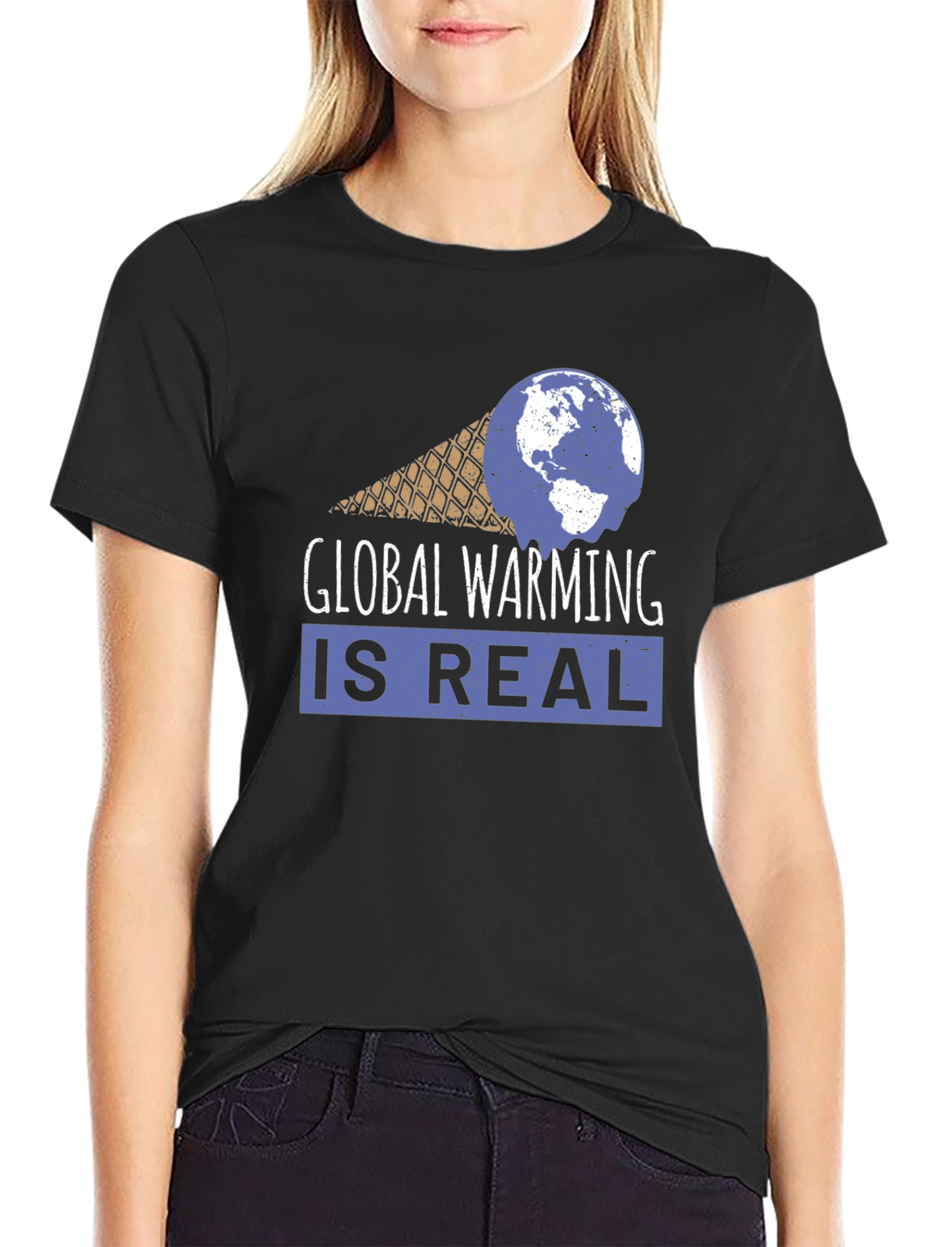 Global Warming is Real T-Shirt - Earth Ice Cream Cone Design