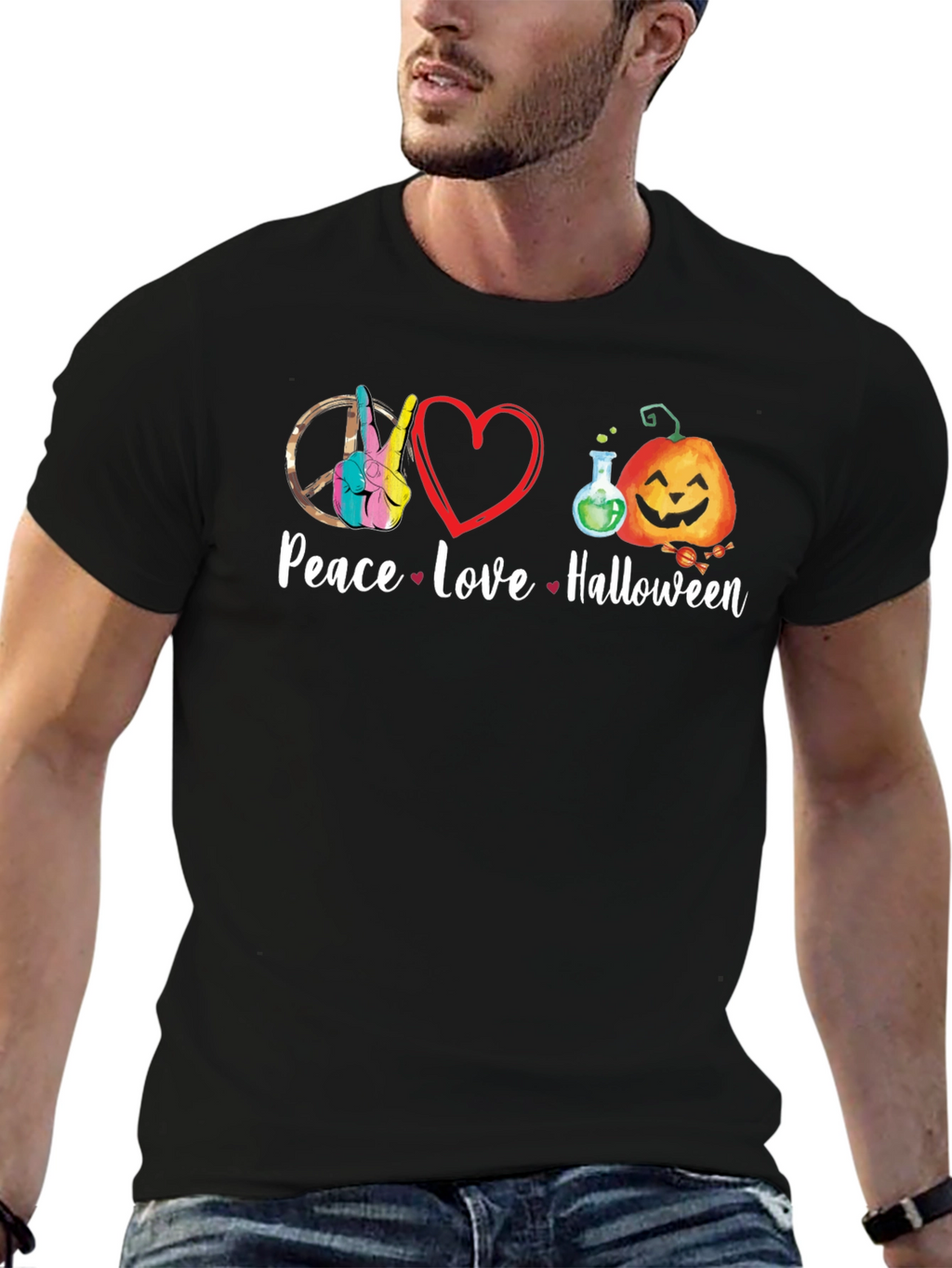 Peace Love Halloween T-Shirt