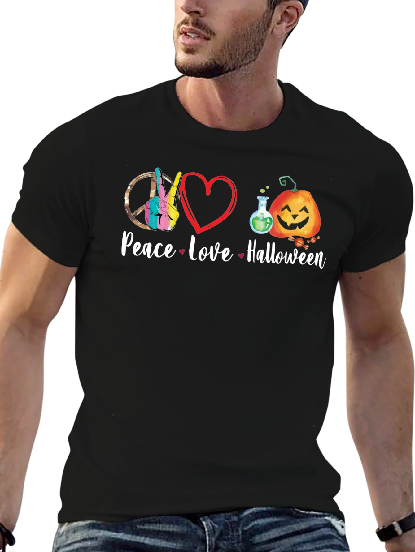 Peace Love Halloween T-Shirt