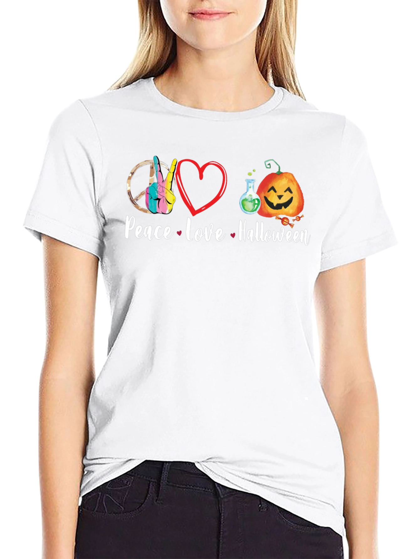 Peace Love Halloween T-Shirt