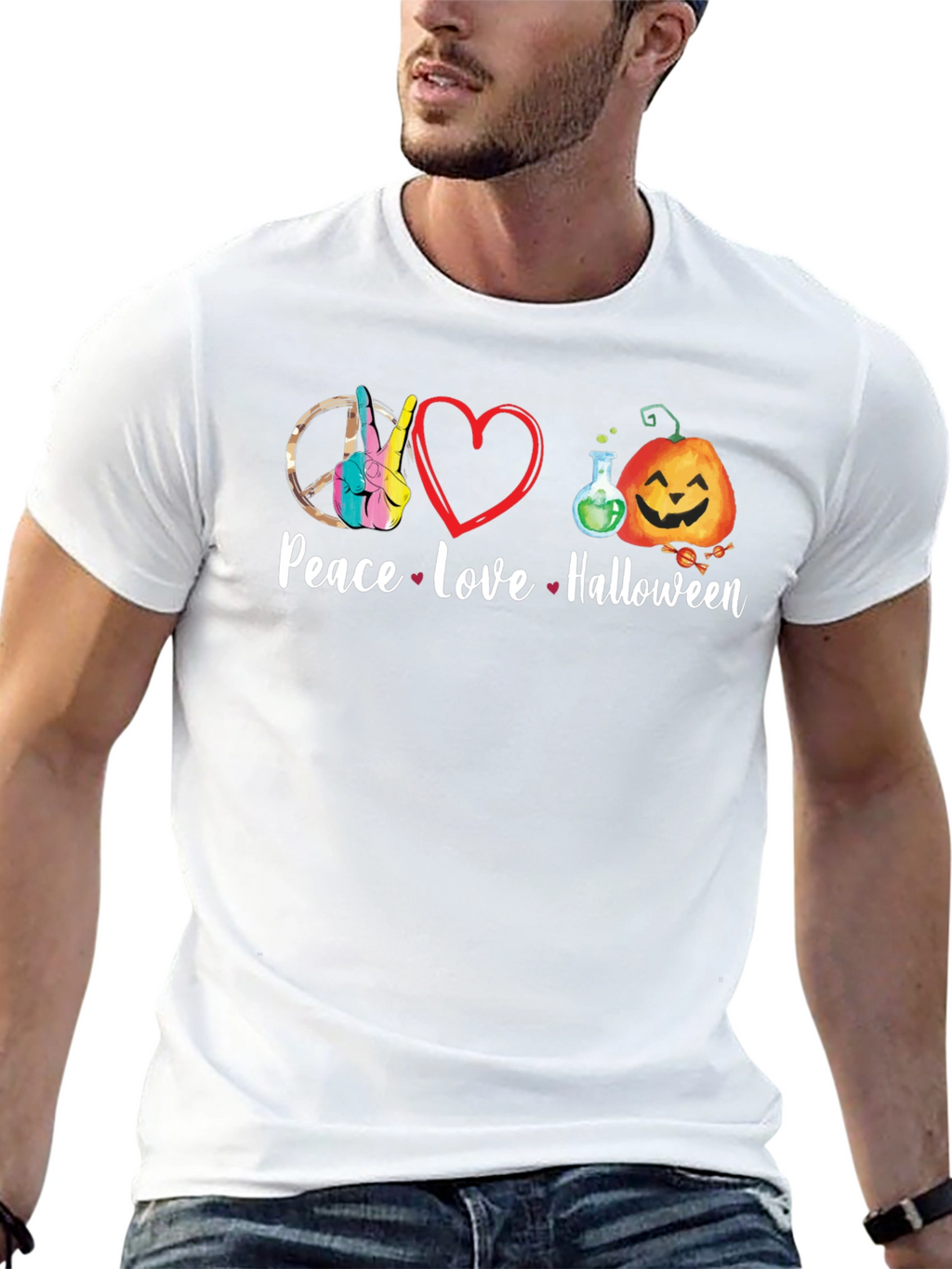 Peace Love Halloween T-Shirt