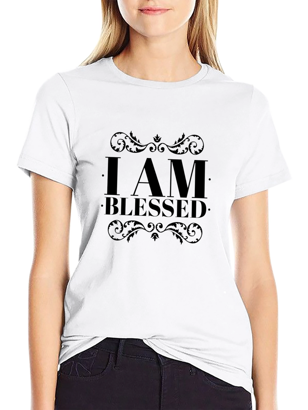 I AM BLESSED Black Graphic Tee Shirt