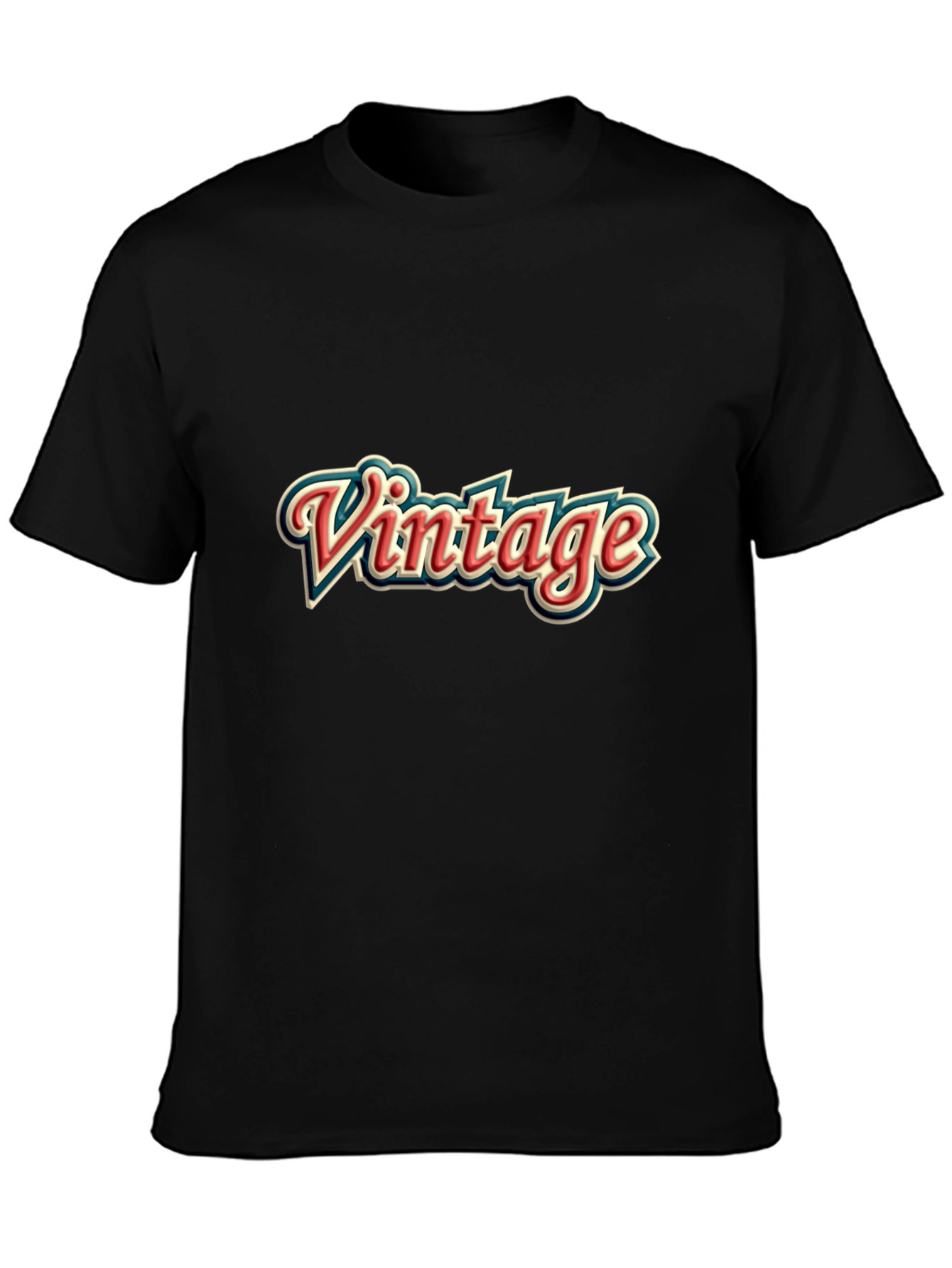 Retro Vintage Graphic Tee - Black
