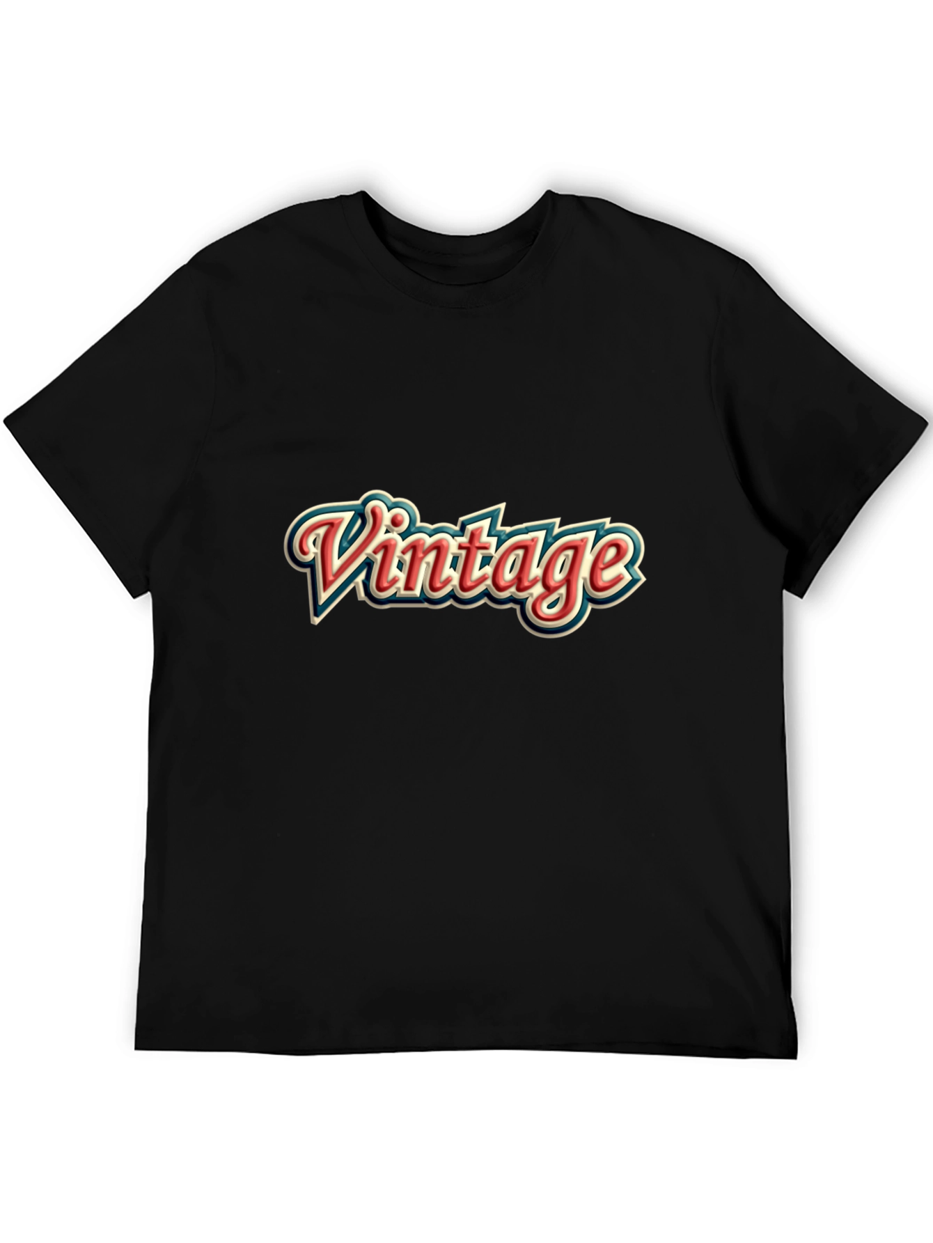 Retro Vintage Graphic Tee - Black