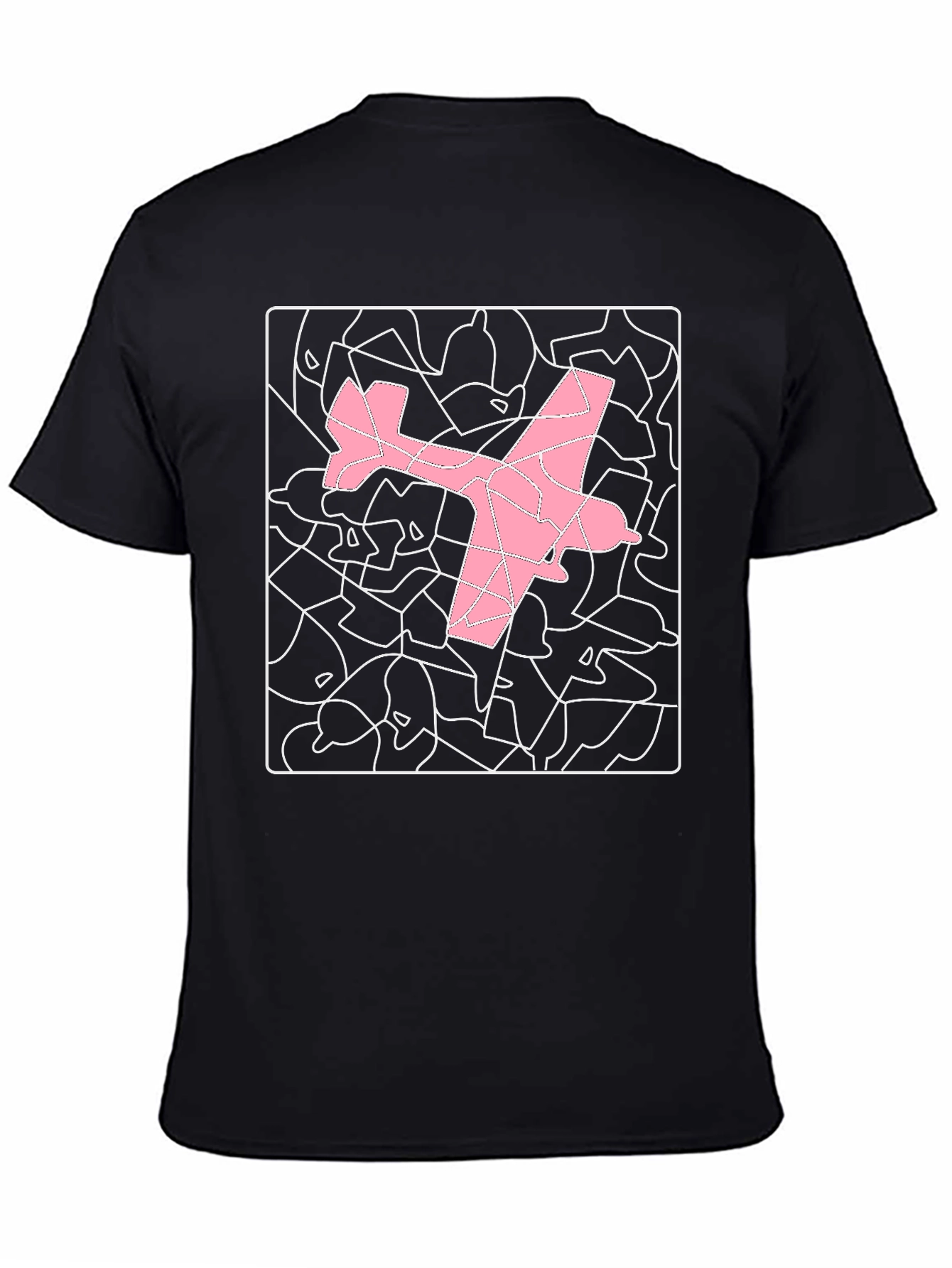 Pink Airplane Graphic Tee - Stylish Abstract Design
