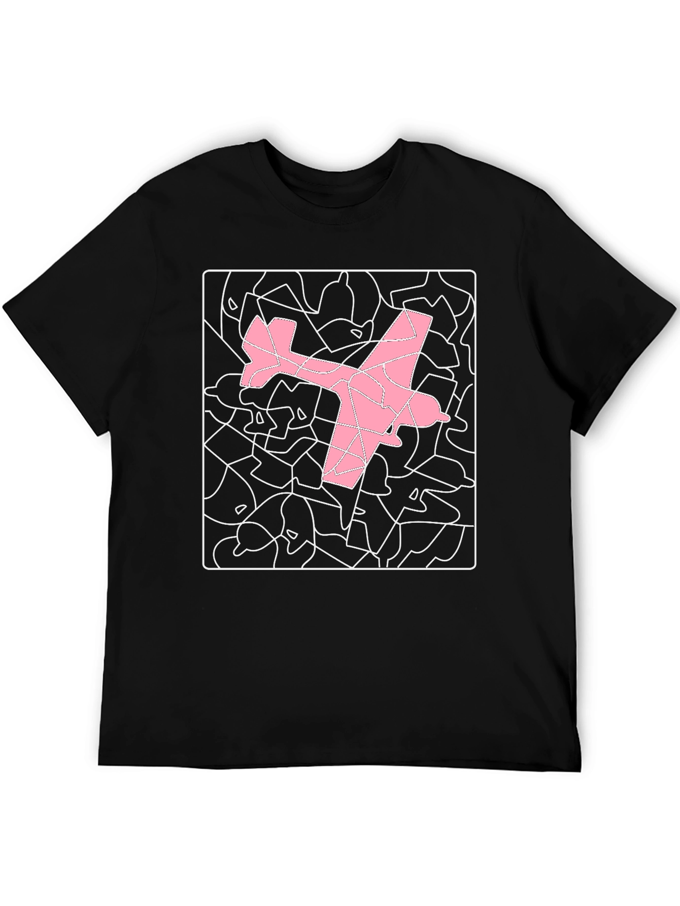 Pink Airplane Graphic Tee - Stylish Abstract Design