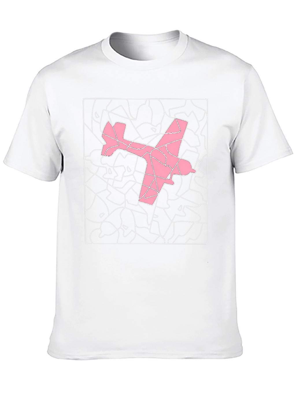 Pink Airplane Graphic Tee - Stylish Abstract Design
